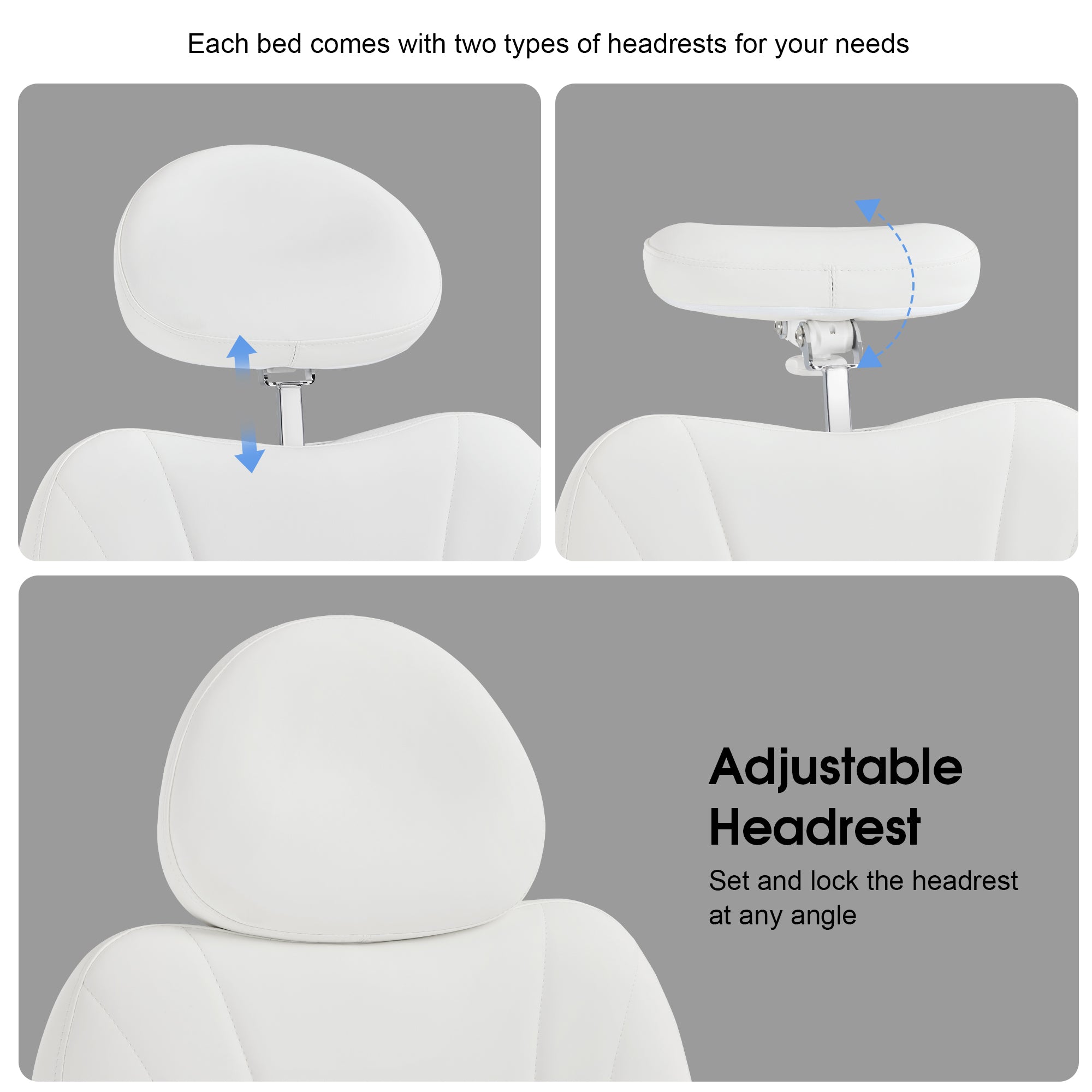 4-Motor Electric Facial Spa Bed with Hand & Foot Control, PU Leather Esthetician Adjustable Massage Table, 440 lbs Capacity 2119