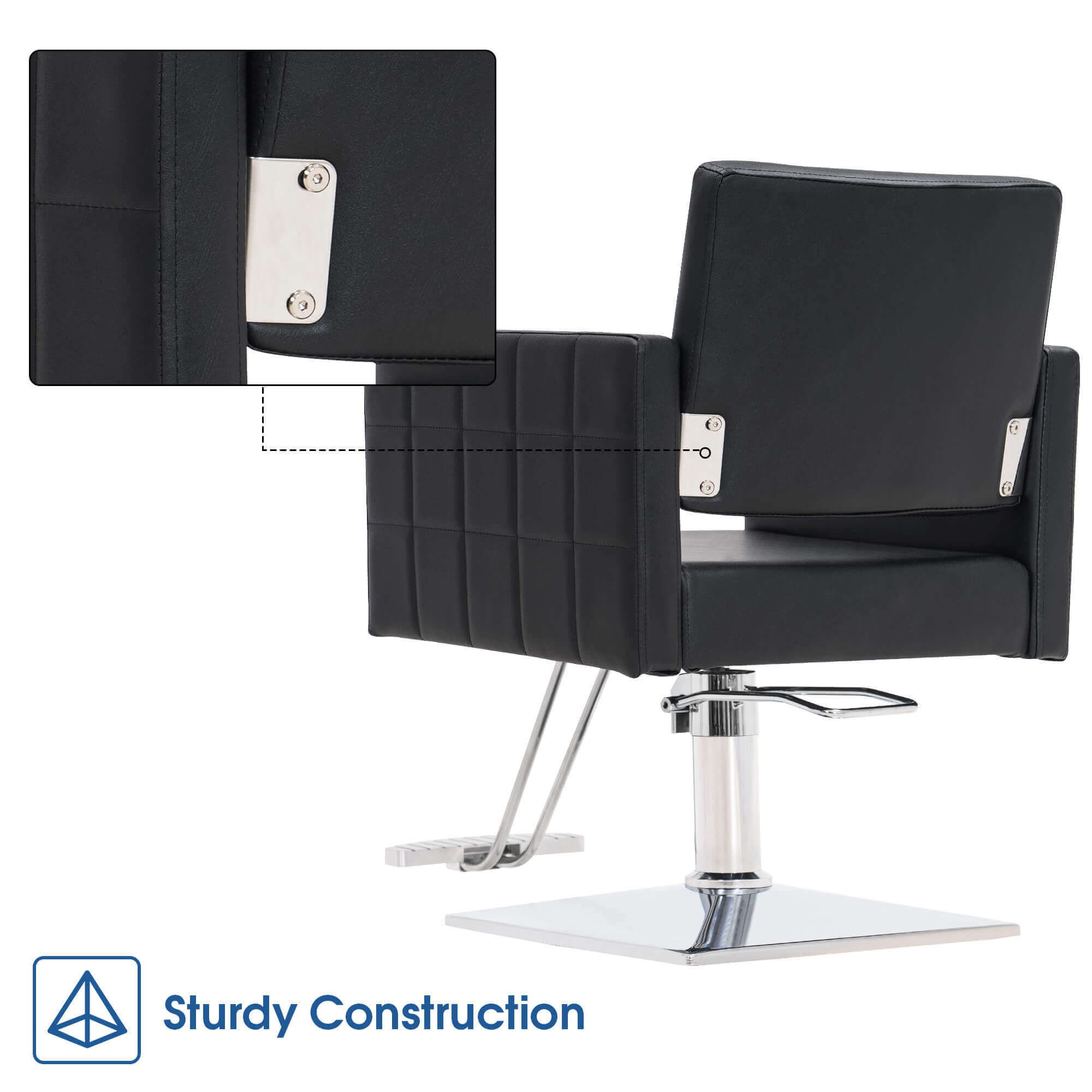 Salon Chair 8821 & Anti-Fatigue Mat 0040 Set - Professional Hydraulic Salon Chair with Ergonomic 0.5" Thick Salon Mat