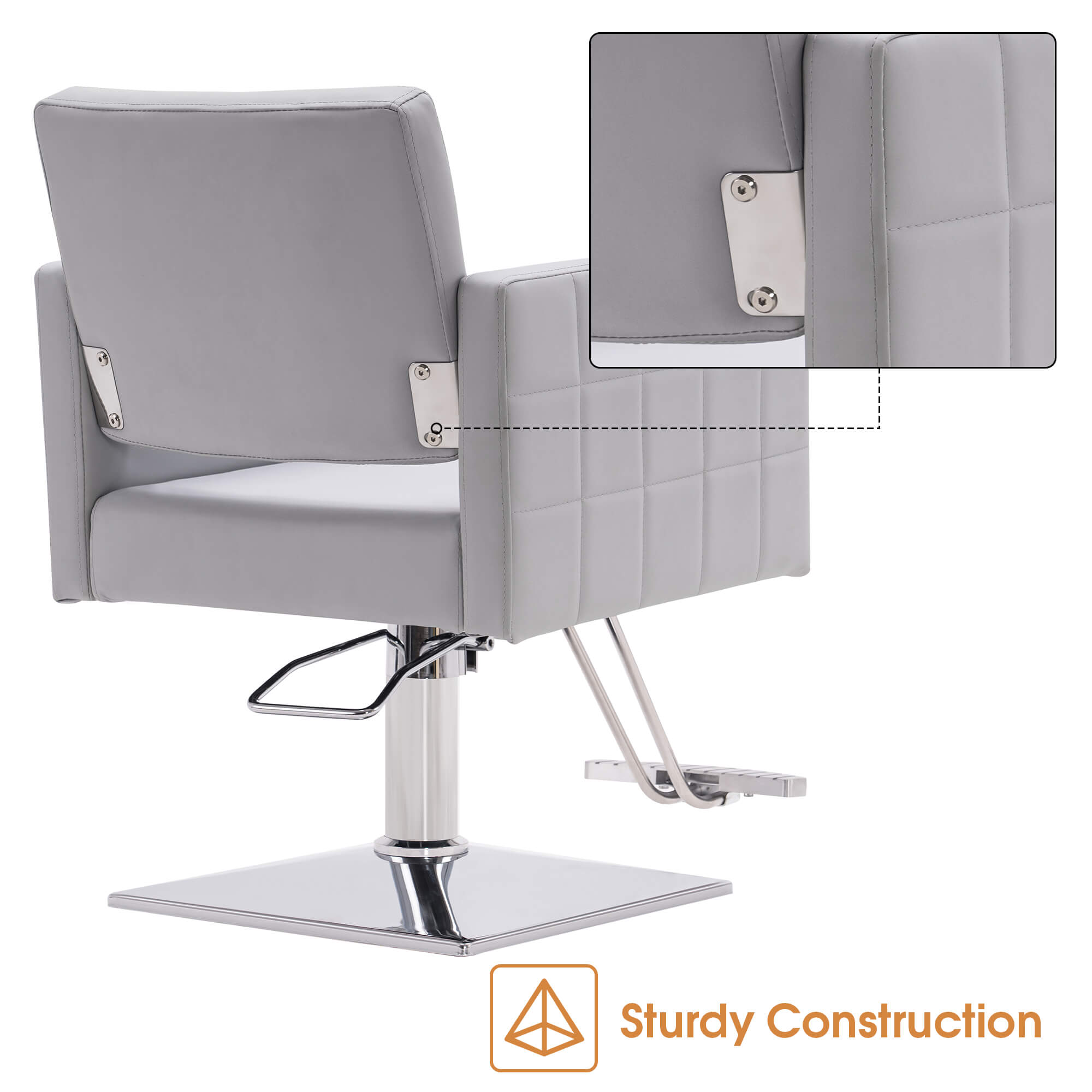 Salon Chair 8821 & Anti-Fatigue Mat 0040 Set - Professional Hydraulic Salon Chair with Ergonomic 0.5" Thick Salon Mat