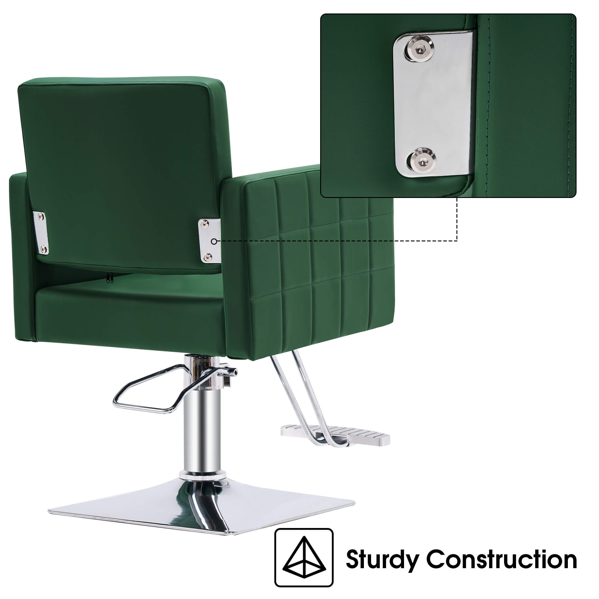 Salon Chair 8821 & Anti-Fatigue Mat 0040 Set - Professional Hydraulic Salon Chair with Ergonomic 0.5" Thick Salon Mat