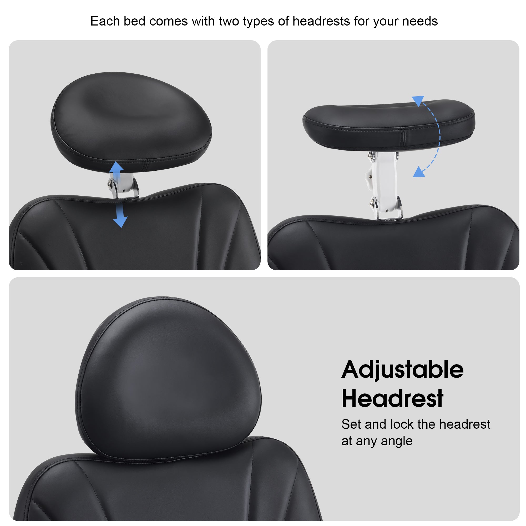 4-Motor Electric Facial Spa Bed with Hand & Foot Control, PU Leather Esthetician Adjustable Massage Table, 440 lbs Capacity 2119