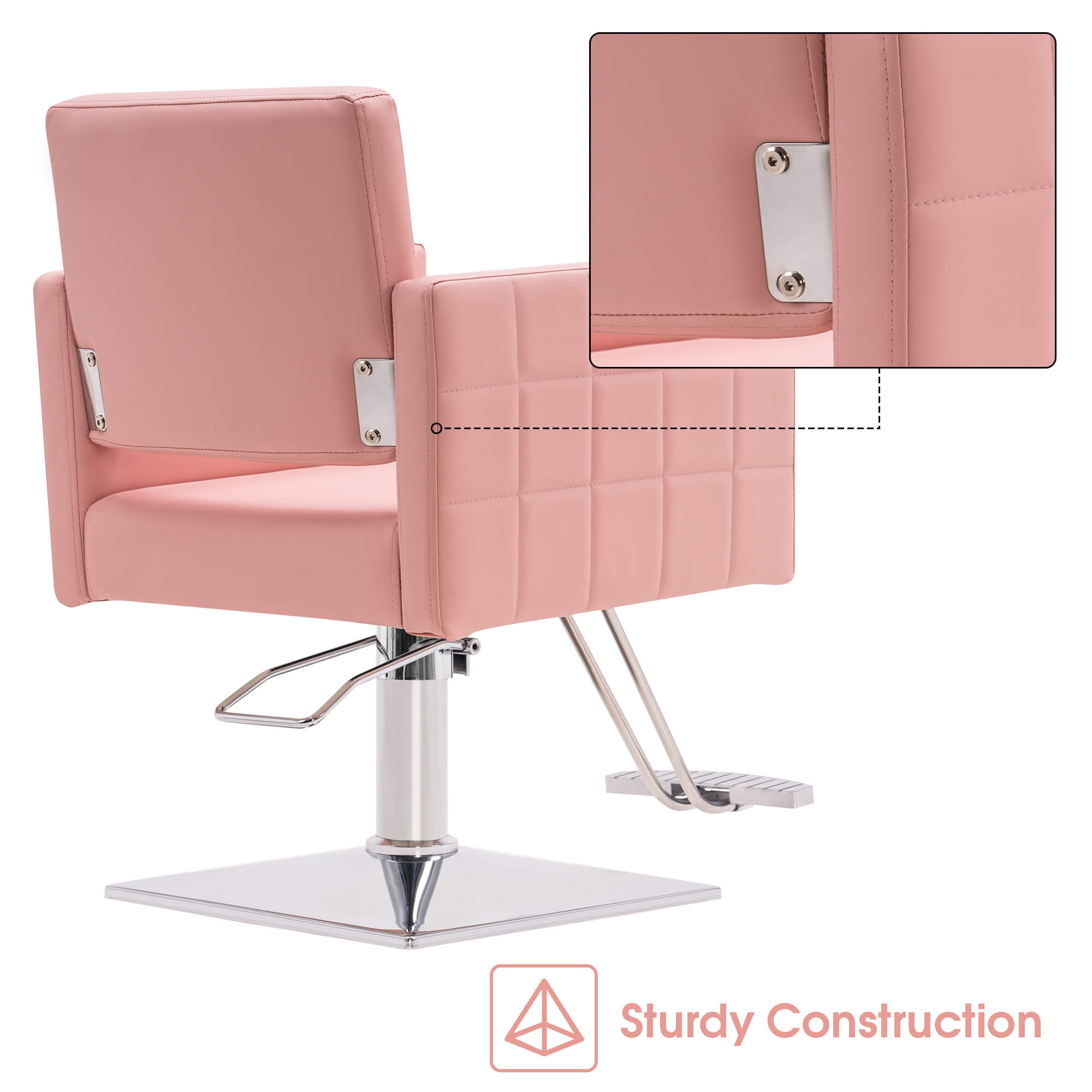 Salon Chair 8821 & Anti-Fatigue Mat 0040 Set - Professional Hydraulic Salon Chair with Ergonomic 0.5" Thick Salon Mat