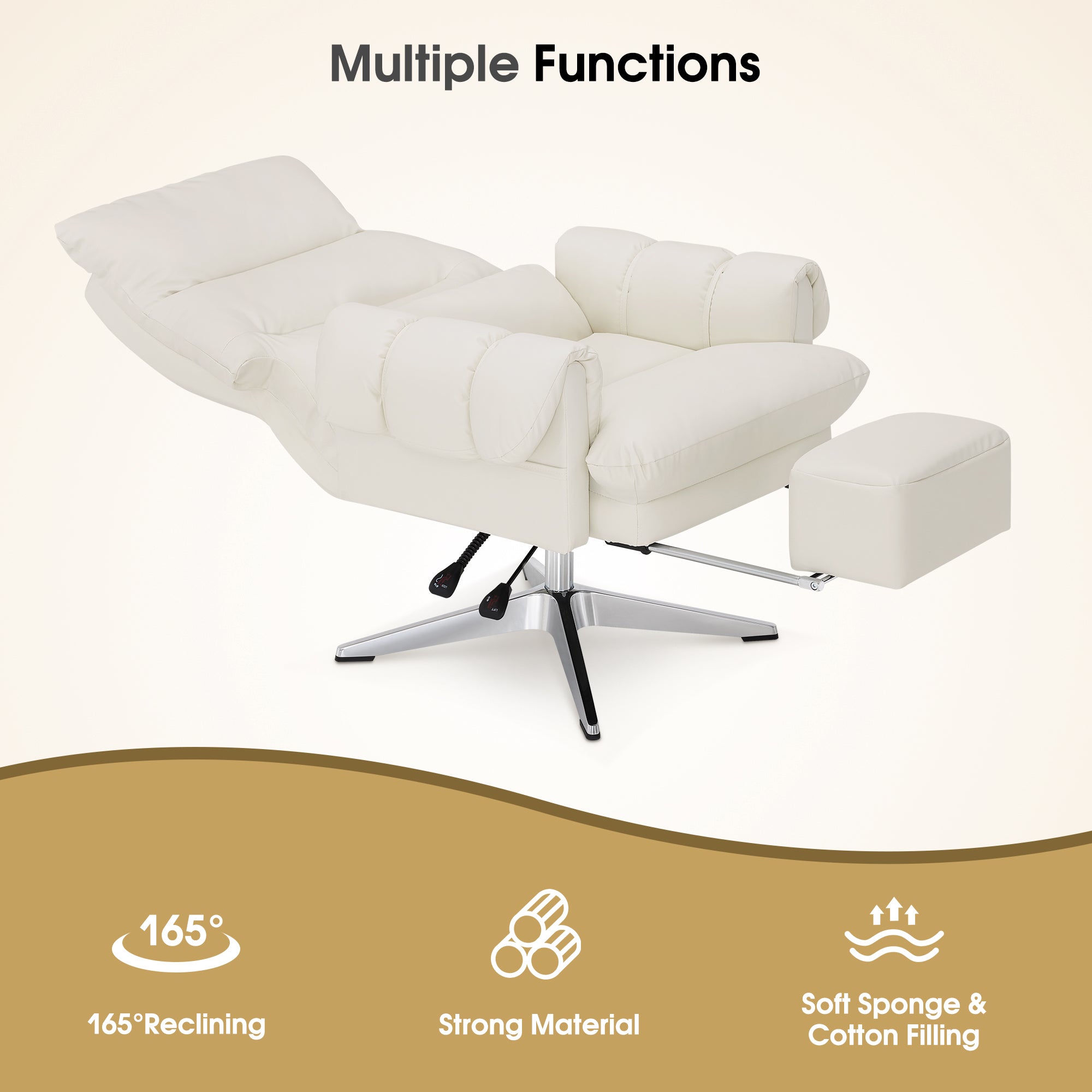 BarberPub Beauty Salon Chair, Adjustable Height, Reclining Esthetician Chair for Facial, Eyelash Extension, Tattoo – Model 8105/8129