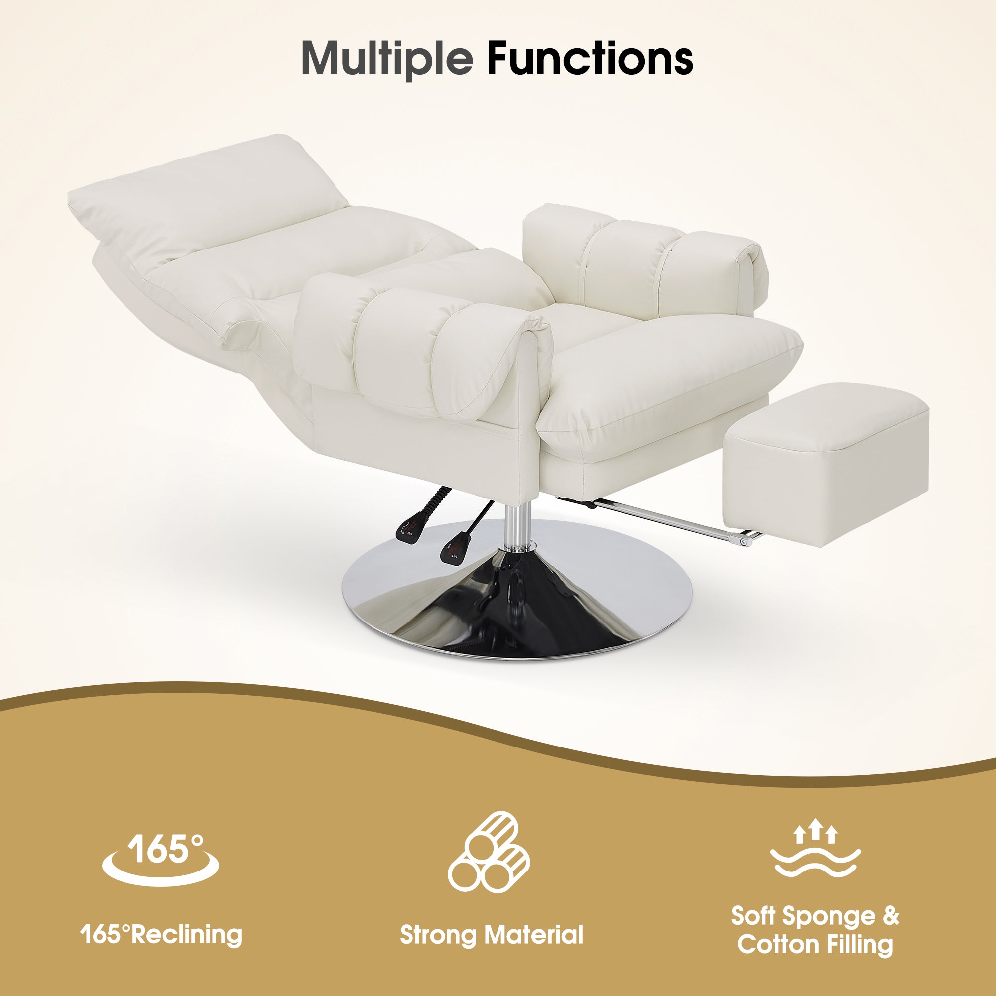 BarberPub Beauty Salon Chair, Adjustable Height, Reclining Esthetician Chair for Facial, Eyelash Extension, Tattoo – Model 8105/8129