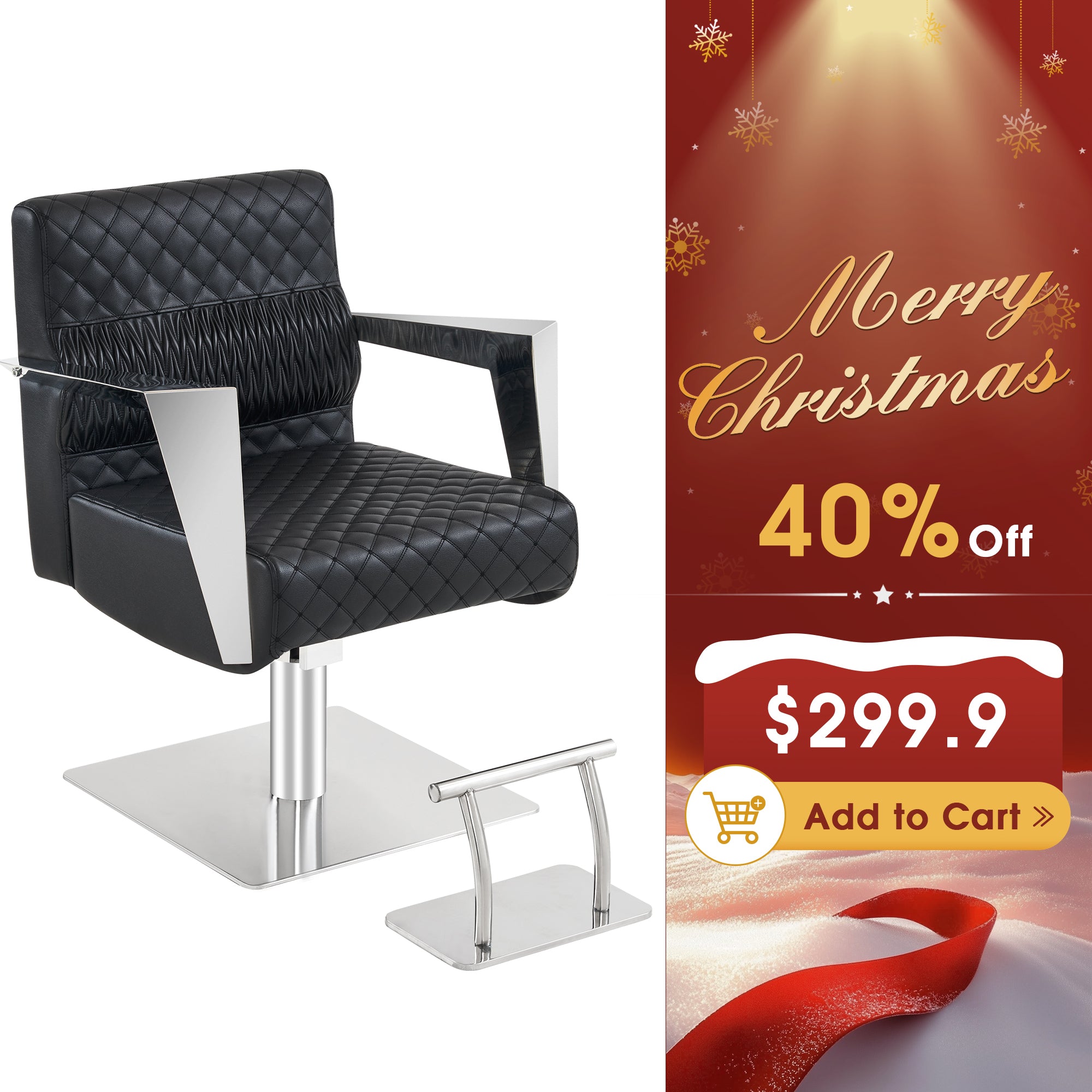 BarberPub Salon Chair, 440Lbs Hydraulic Pump Styling Chair for Barbershop 8630