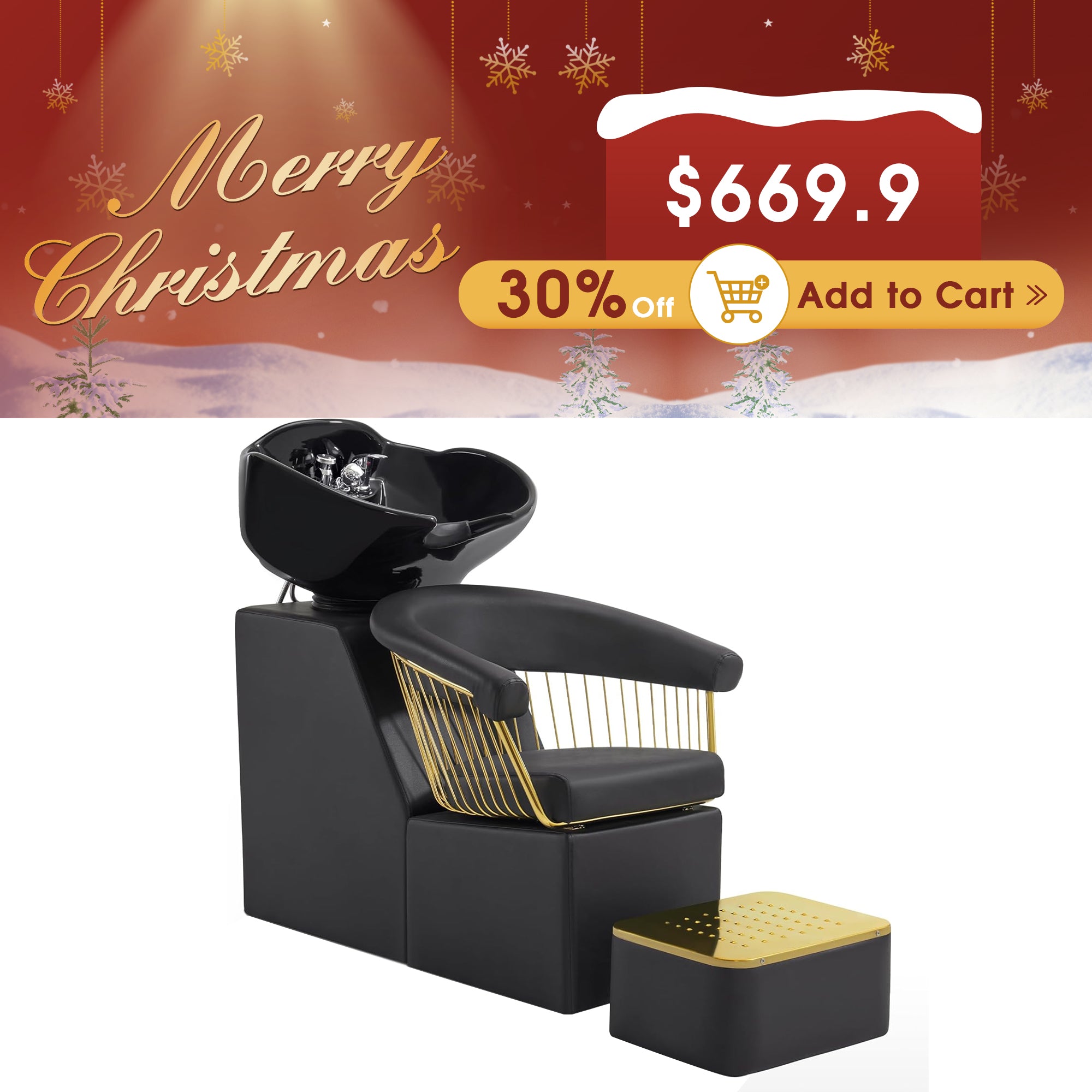 BarberPub Backwash Shampoo Station Chair, Ceramic Shampoo Bowl with Chair 8670