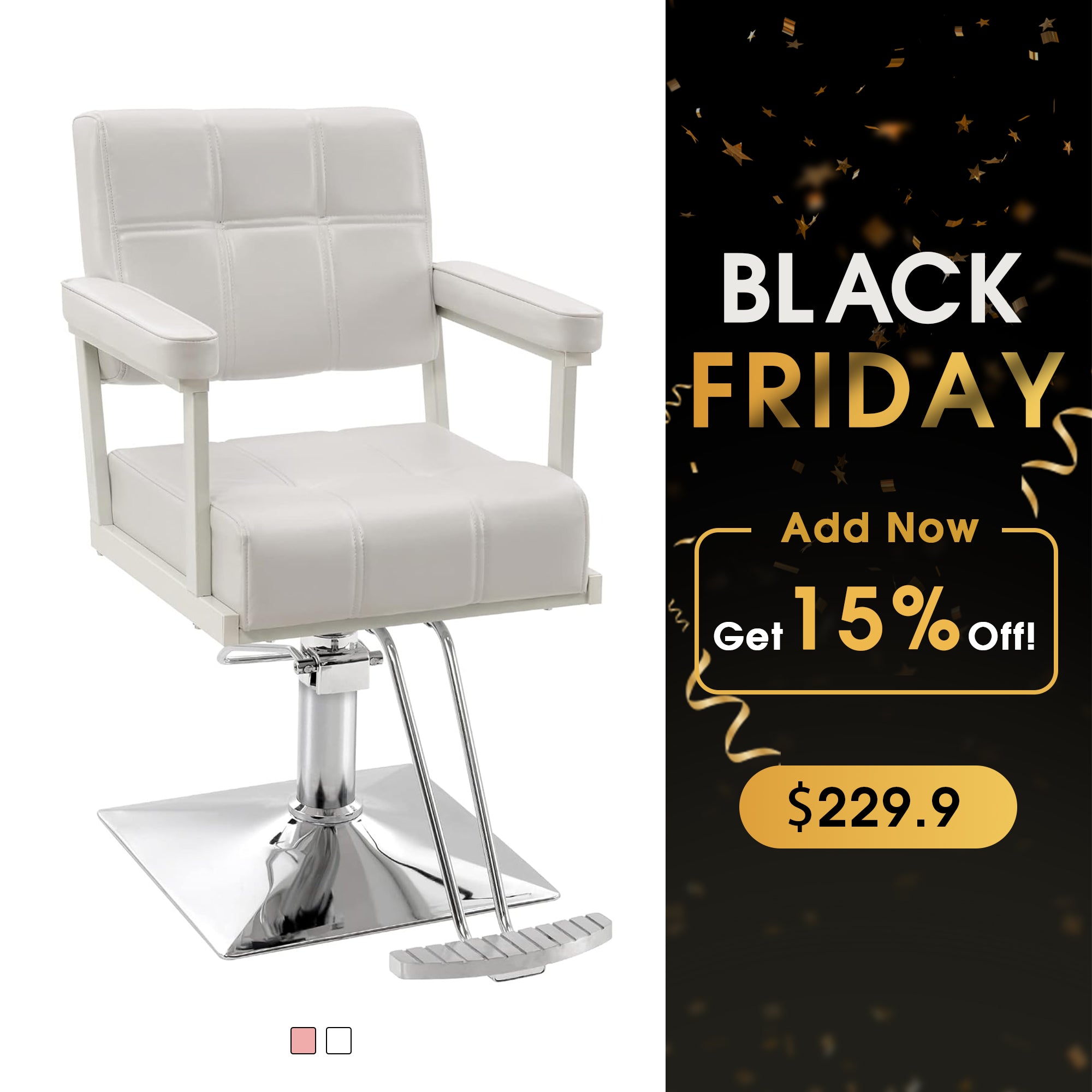 BarberPub Styling Salon Chair, Hydraulic Pump Swivel Salon Equipment 8816