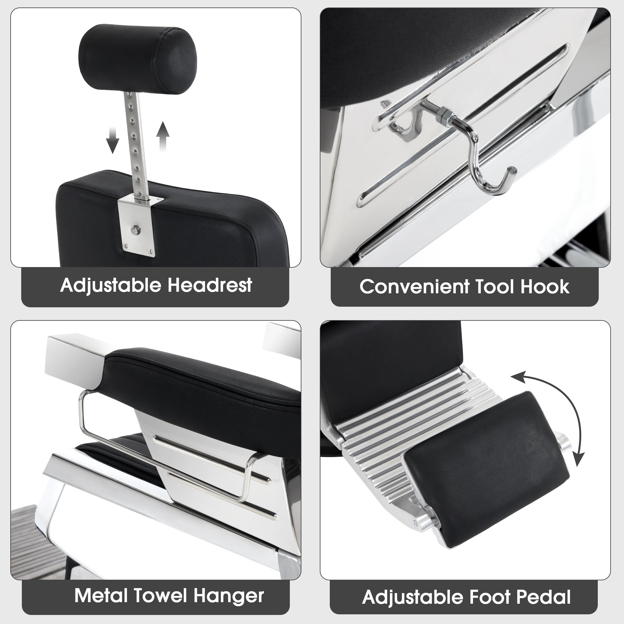 BarberPub All Purpose Barber Chair, Heavy Duty Hydraulic Reclining Salon Chair 2008