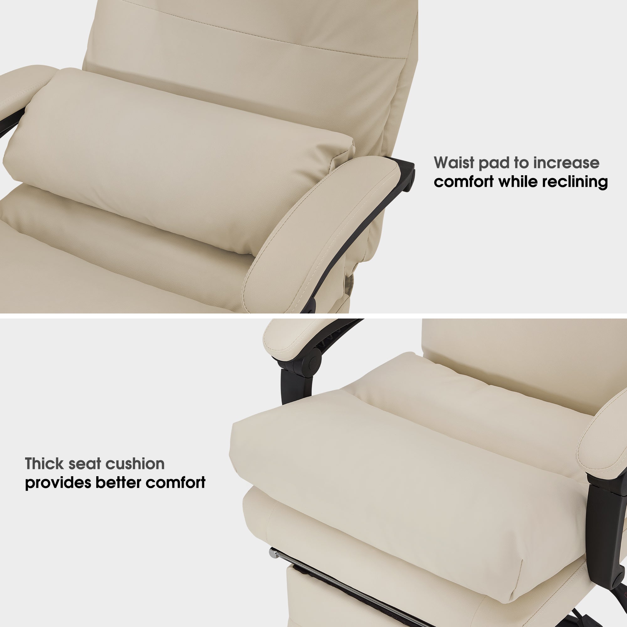 BarberPub Reclining Salon Pedicure Chair, 360° Swivel, Adjustable Height Lash Chair 8183