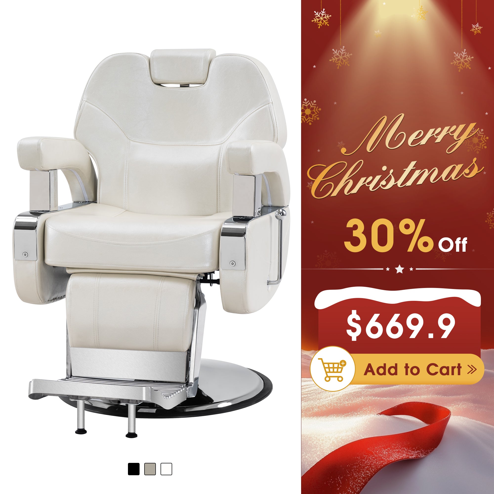 BarberPub Reclining Barber Chair, All Purpose Hydraulic Salon Chair for Barbershop 9206