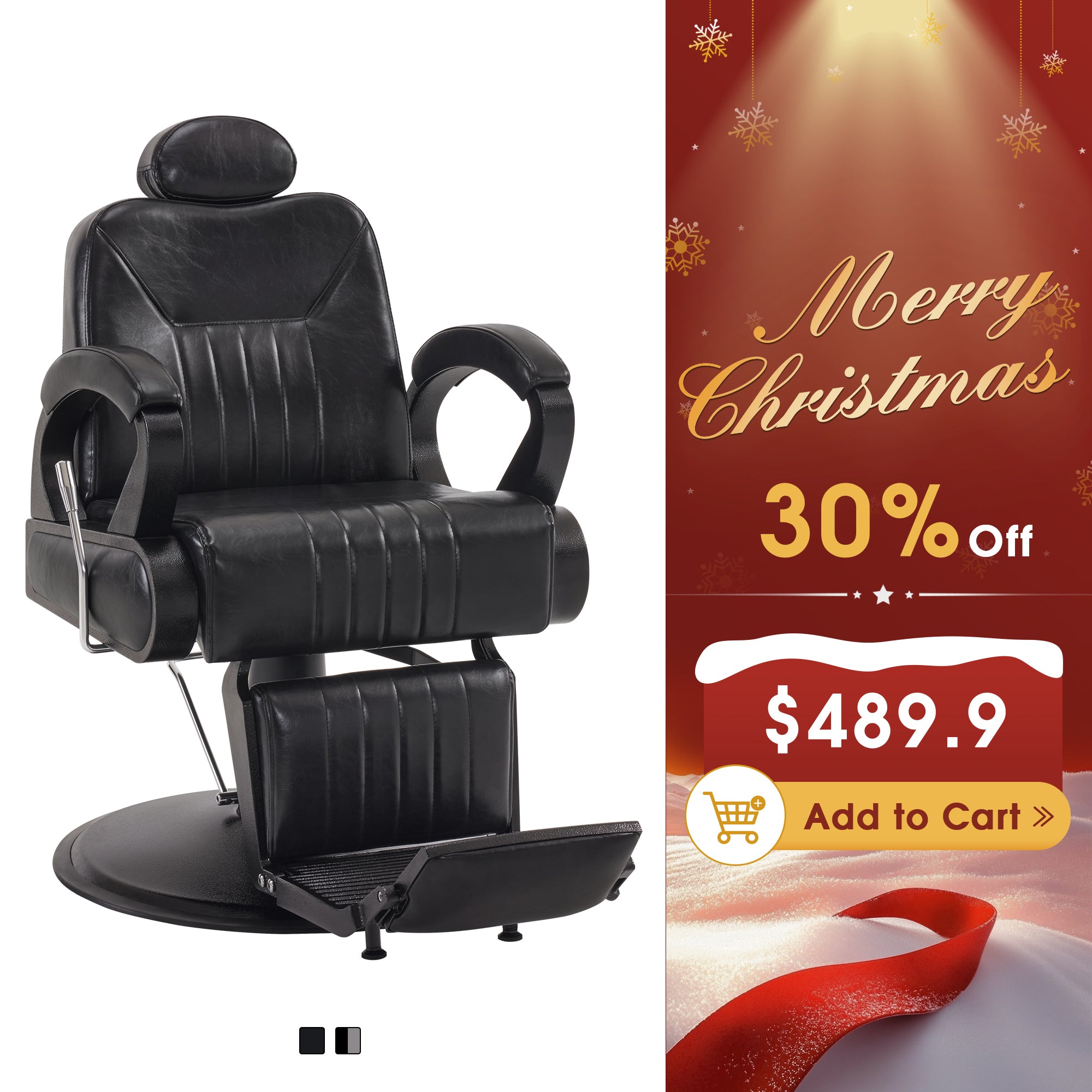 BarberPub All Purpose Barber Chair,Reclining Hair Stylist Salon Chair With Headrest 9502