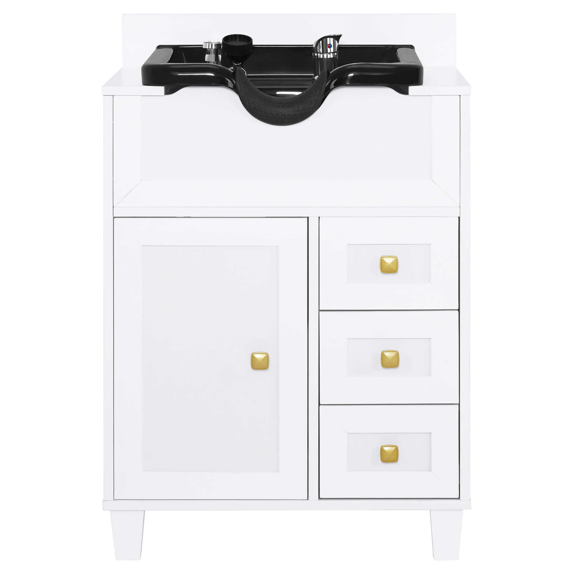 Barber Textured Embossed Storage Shampoo Station, Hair Salon Shampoo Backwash Equipment 7131