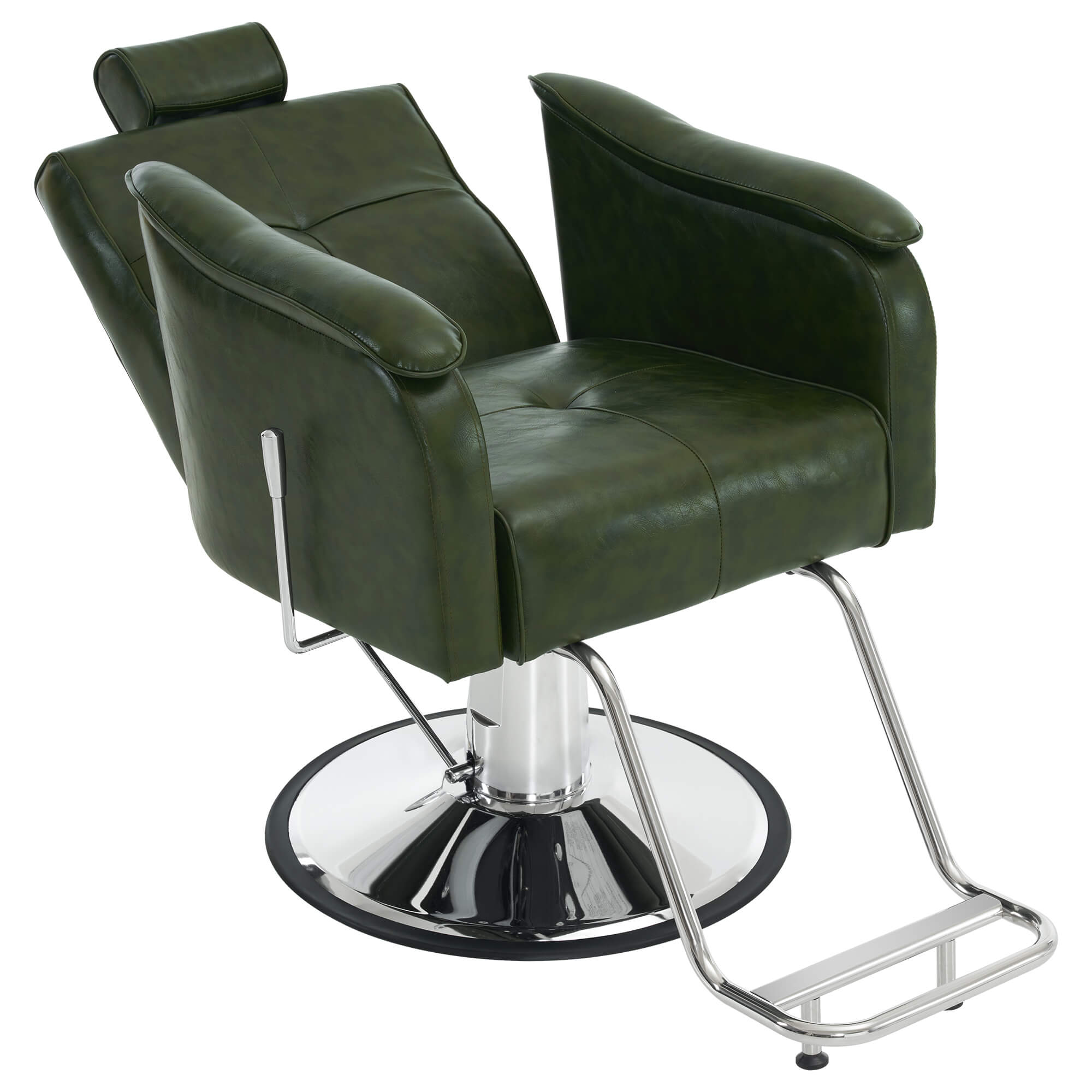 Barber Chair 9182 & Anti-Fatigue Mat 0020 Set - Reclining Hydraulic Barber Chair with 1/2" Thick Salon Mat, Ideal for Barbers & Stylists
