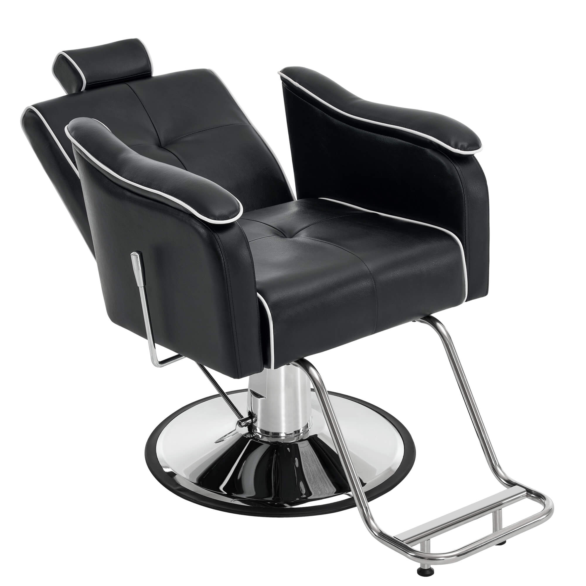 Barber Chair 9182 & Anti-Fatigue Mat 0020 Set - Reclining Hydraulic Barber Chair with 1/2" Thick Salon Mat, Ideal for Barbers & Stylists