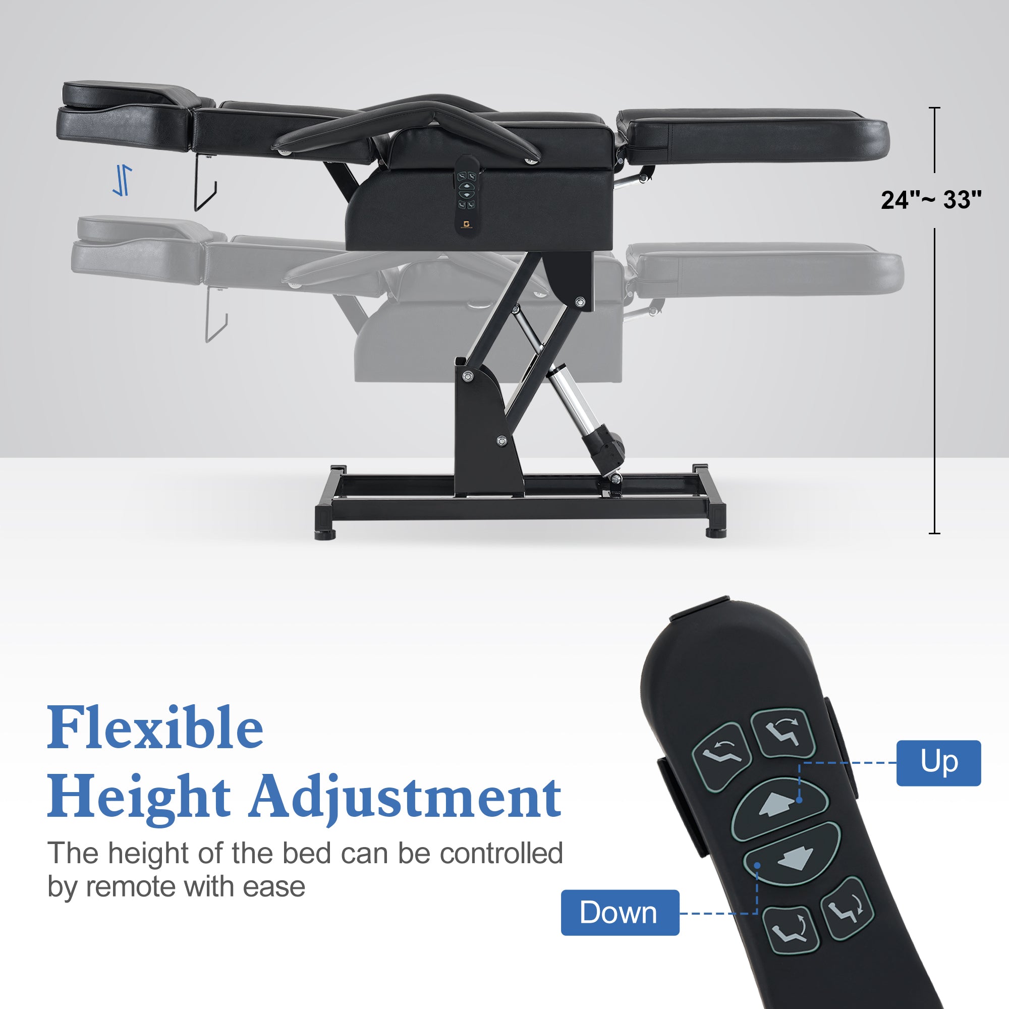 Electric Beauty Bed with 3 Motors, Tattoo Facial Bed for Esthetician , Massage Table for Client LW51