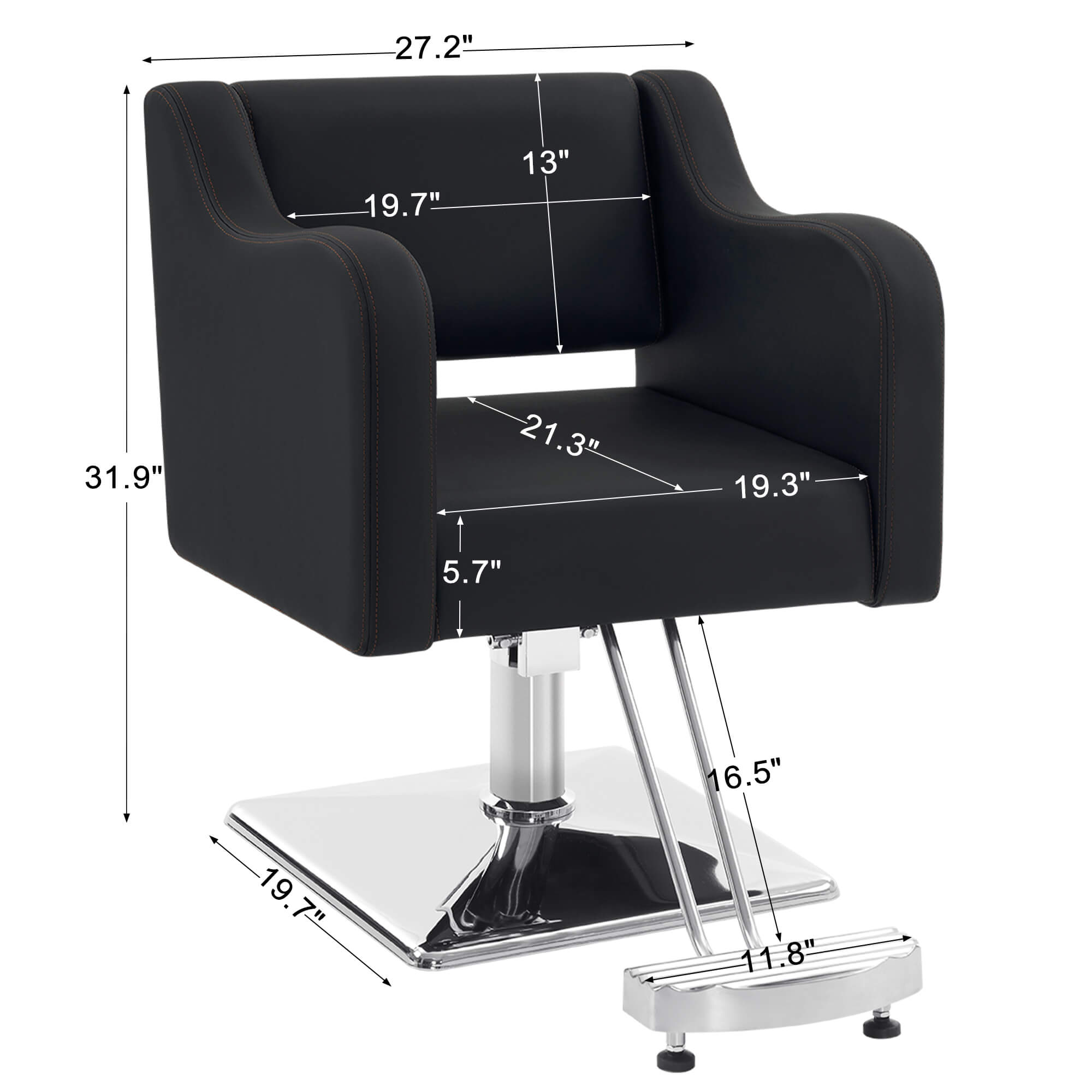 Salon Chair 3802 & Anti-Fatigue Mat 0040 Set - Professional Hydraulic Salon Chair with Ergonomic Salon Mat, Ideal for Barbers & Stylists