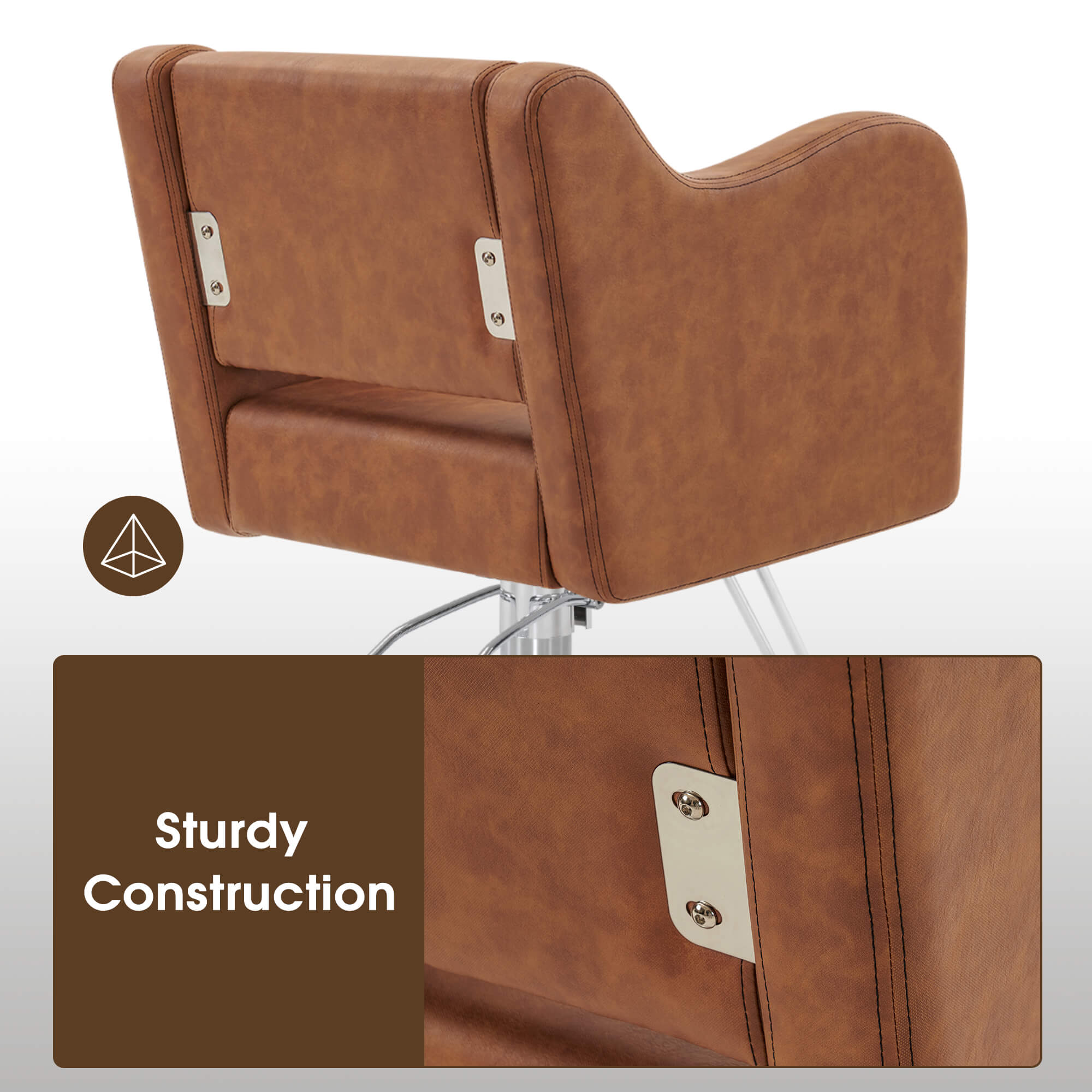 Salon Chair 3802 & Anti-Fatigue Mat 0030 Set - Professional Hydraulic Salon Chair with Ergonomic Salon Mat, Ideal for Barbers & Stylists