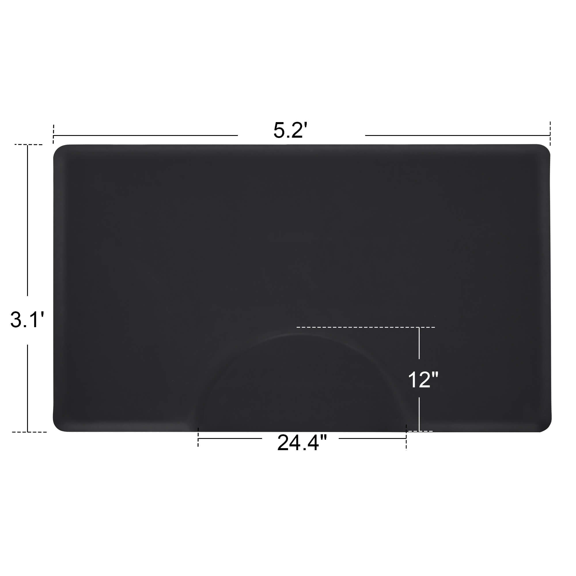 BarberPub 3x5 ft Salon Floor Mat Barber Floor Anti Fatigue Mat Rectangle 7/8'' Thick 0045