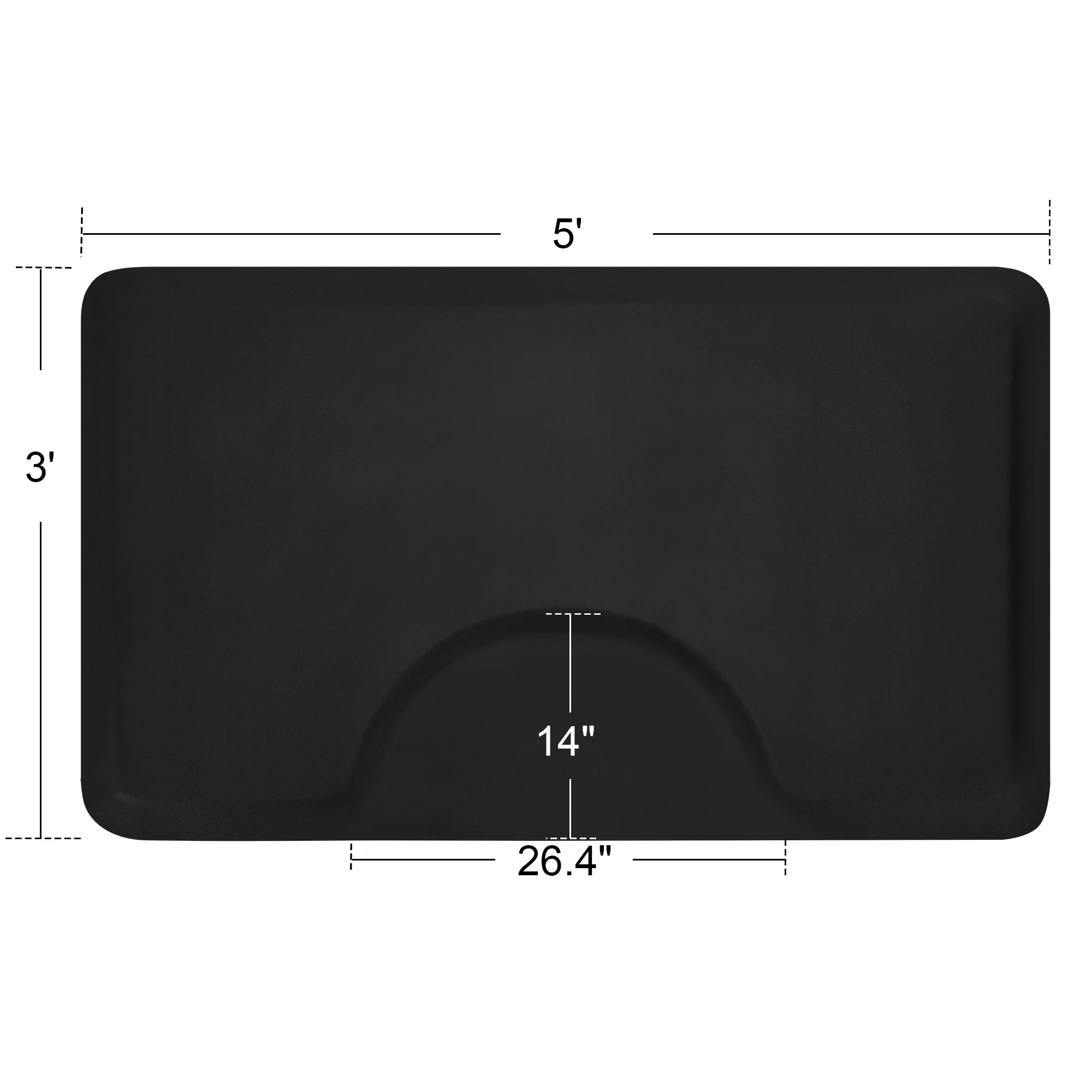 BarberPub 3'x5' Salon Barber Chair Anti-Fatigue Floor Mat Rectangle 1/2" Thick 0035