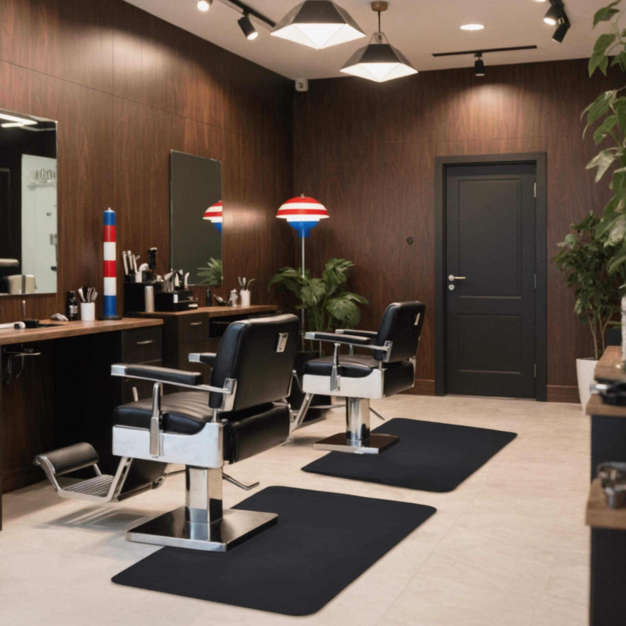 3'x5' Comfort Hair Salon Mat for Stylist, Anti Fatigue Floor Barber Mat Rectangle 0.5" Thick 0040