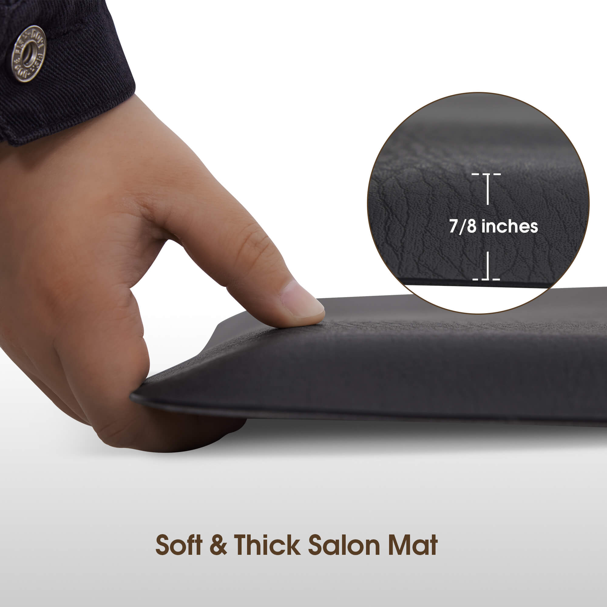 BarberPub 3x5 ft Salon Floor Mat Barber Floor Anti Fatigue Mat Rectangle 7/8'' Thick 0045