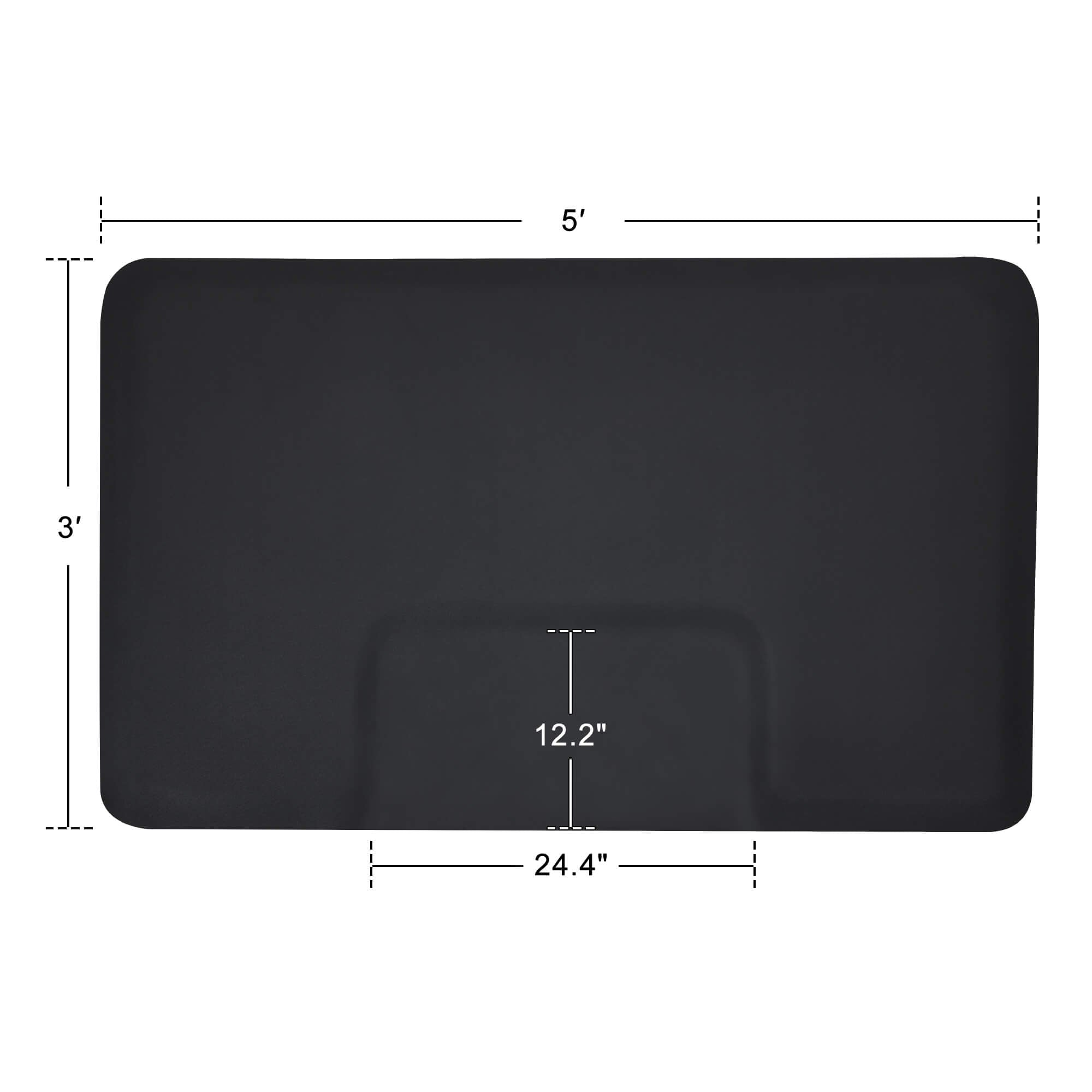 3'x5' Comfort Hair Salon Mat for Stylist, Anti Fatigue Floor Barber Mat Rectangle 0.5" Thick 0040