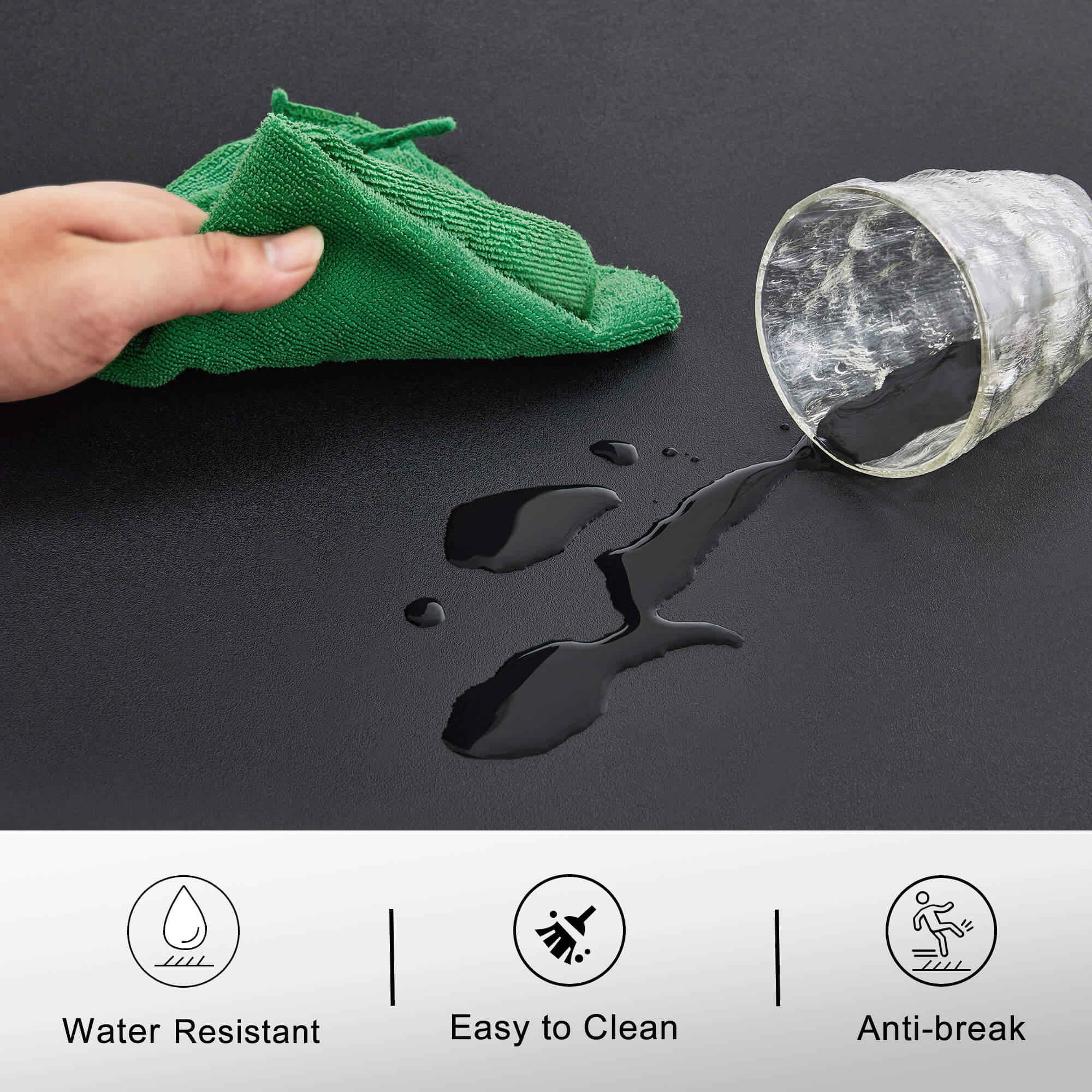 3'x5' Comfort Hair Salon Mat for Stylist, Anti Fatigue Floor Barber Mat Rectangle 0.5" Thick 0040