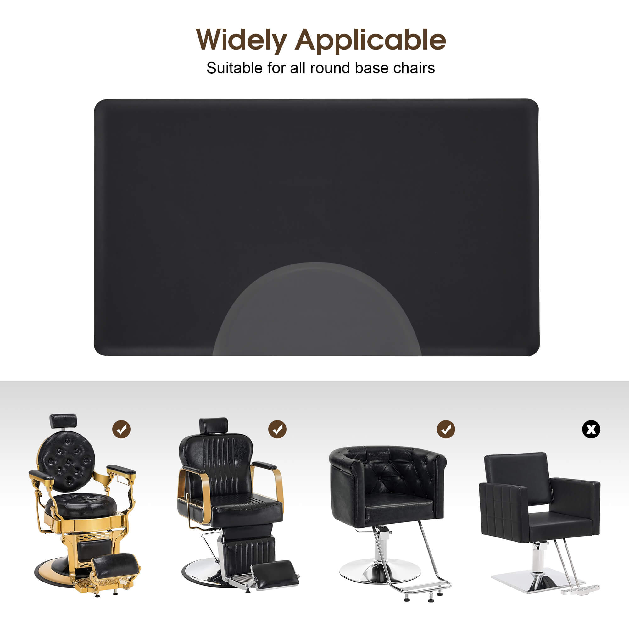 BarberPub 3x5 ft Salon Floor Mat Barber Floor Anti Fatigue Mat Rectangle 7/8'' Thick 0045