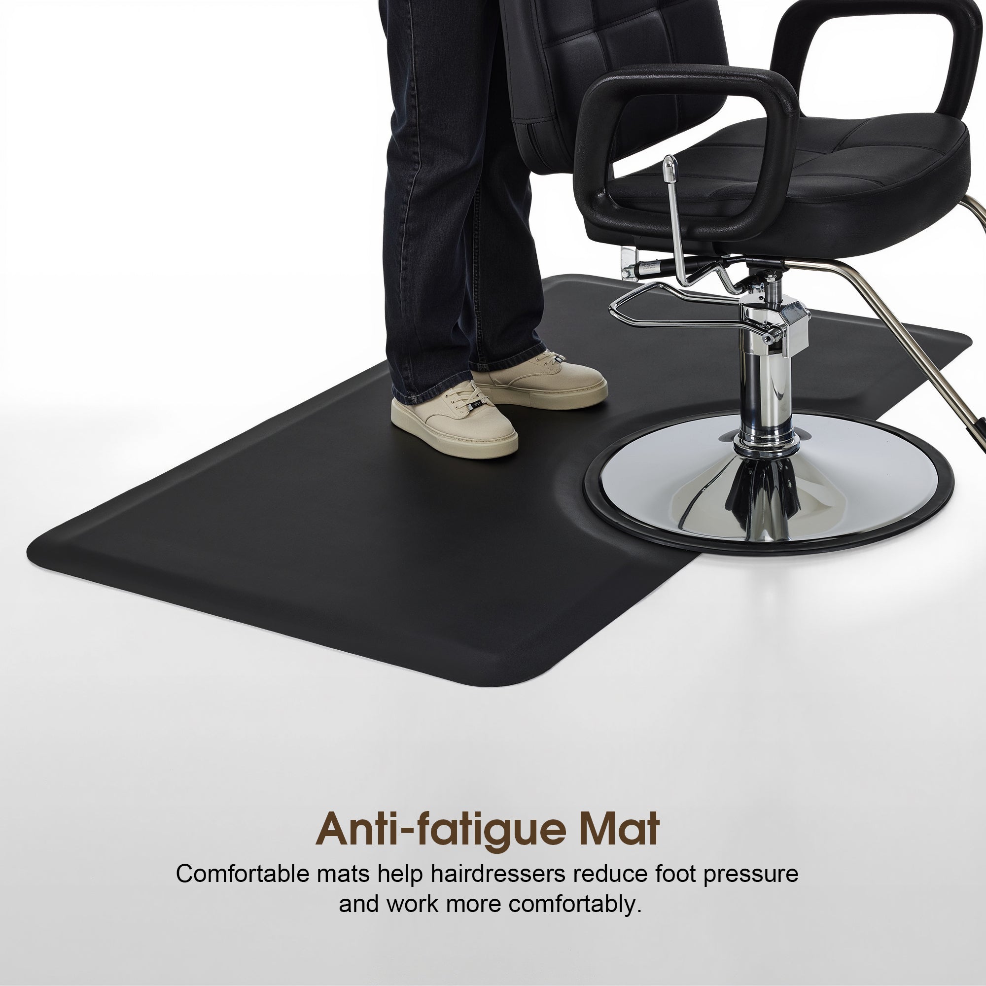 BarberPub 3'x5' Salon Barber Chair Anti-Fatigue Floor Mat Rectangle 1/2" Thick 0035