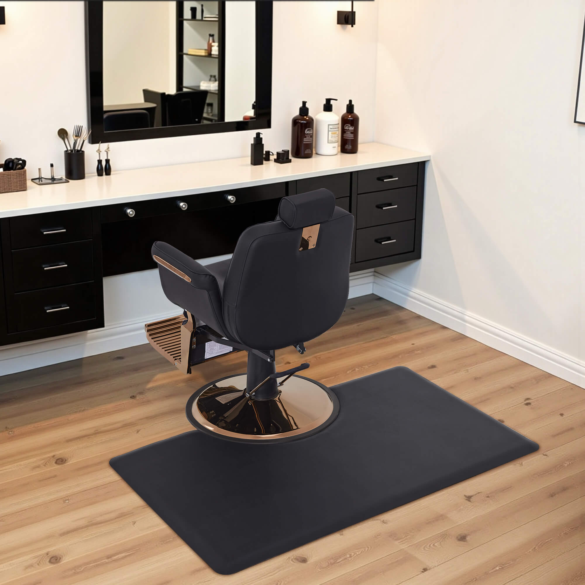 BarberPub 3x5 ft Salon Floor Mat Barber Floor Anti Fatigue Mat Rectangle 7/8'' Thick 0045