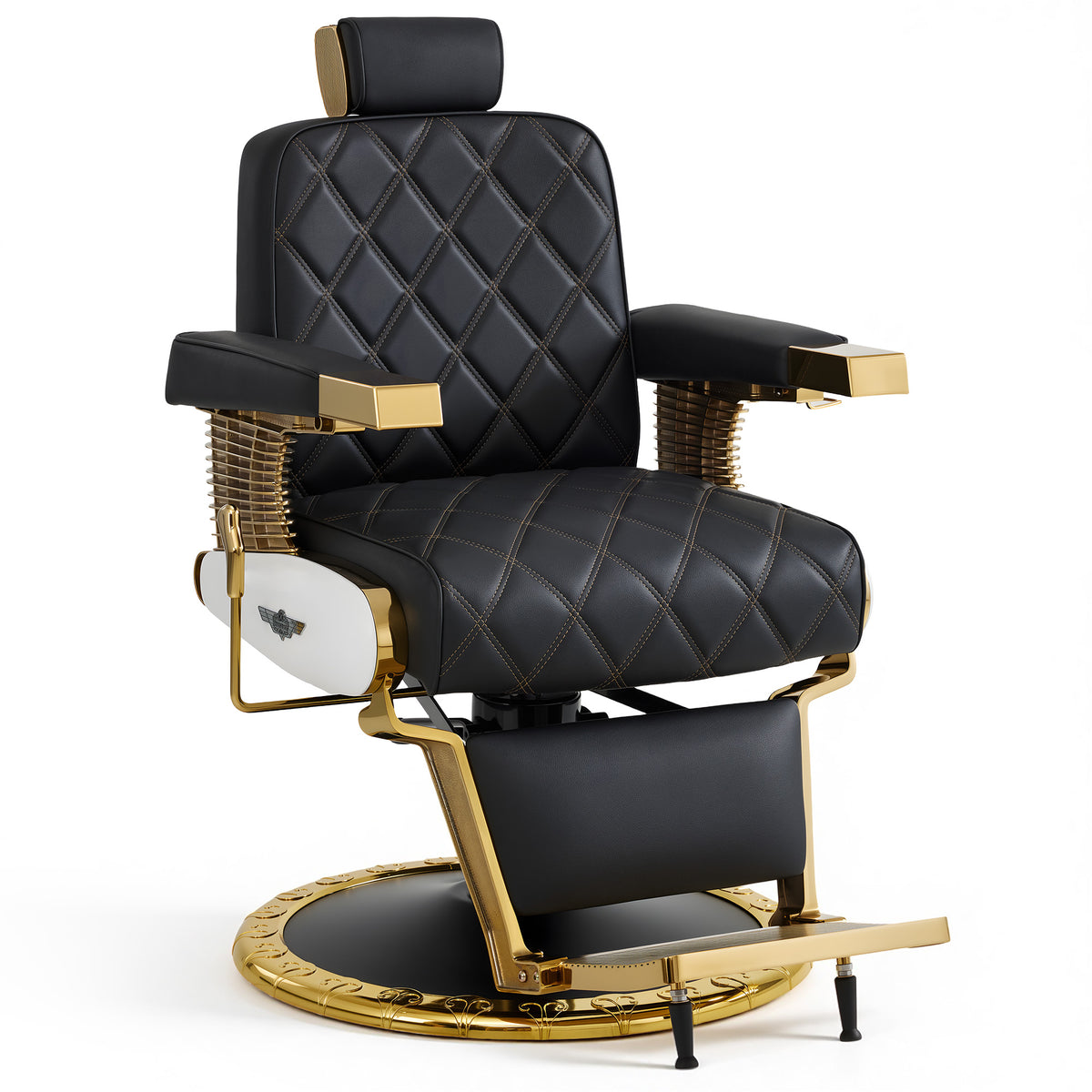 BarberPub Vintage Barber Chair, Hydraulic Reclining, Heavy-Duty Pump, 700 lb Capacity, Sturdy Frame & Stable Base, 8641