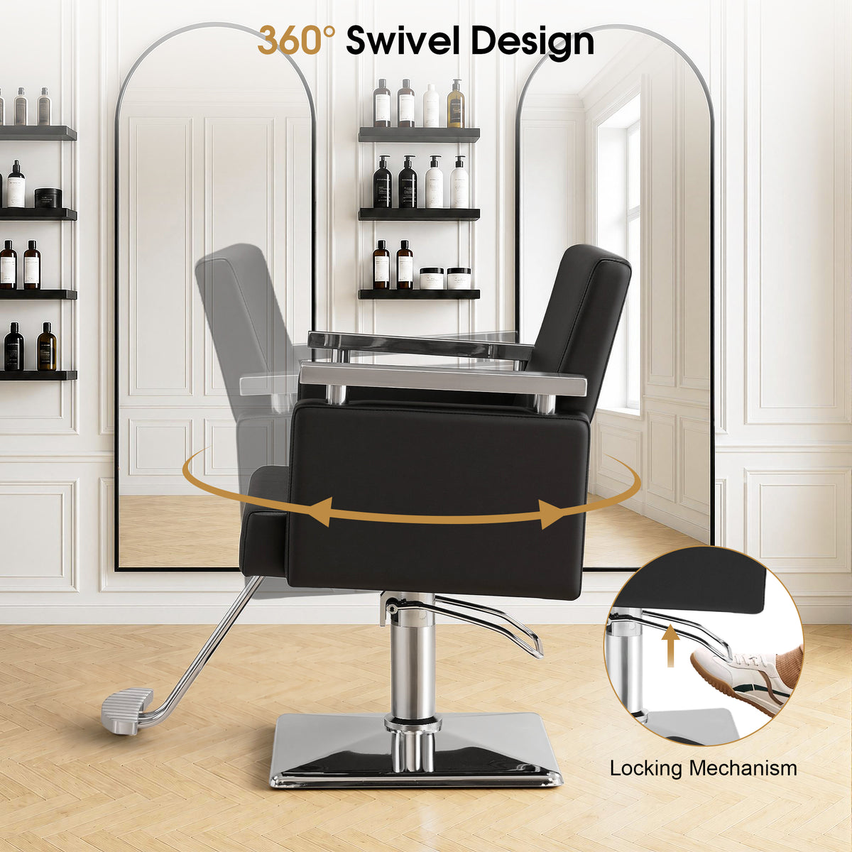 BarberPub Salon Chair, Styling Chair for Hair Stylist, Home Salon SPA Equipment 8808