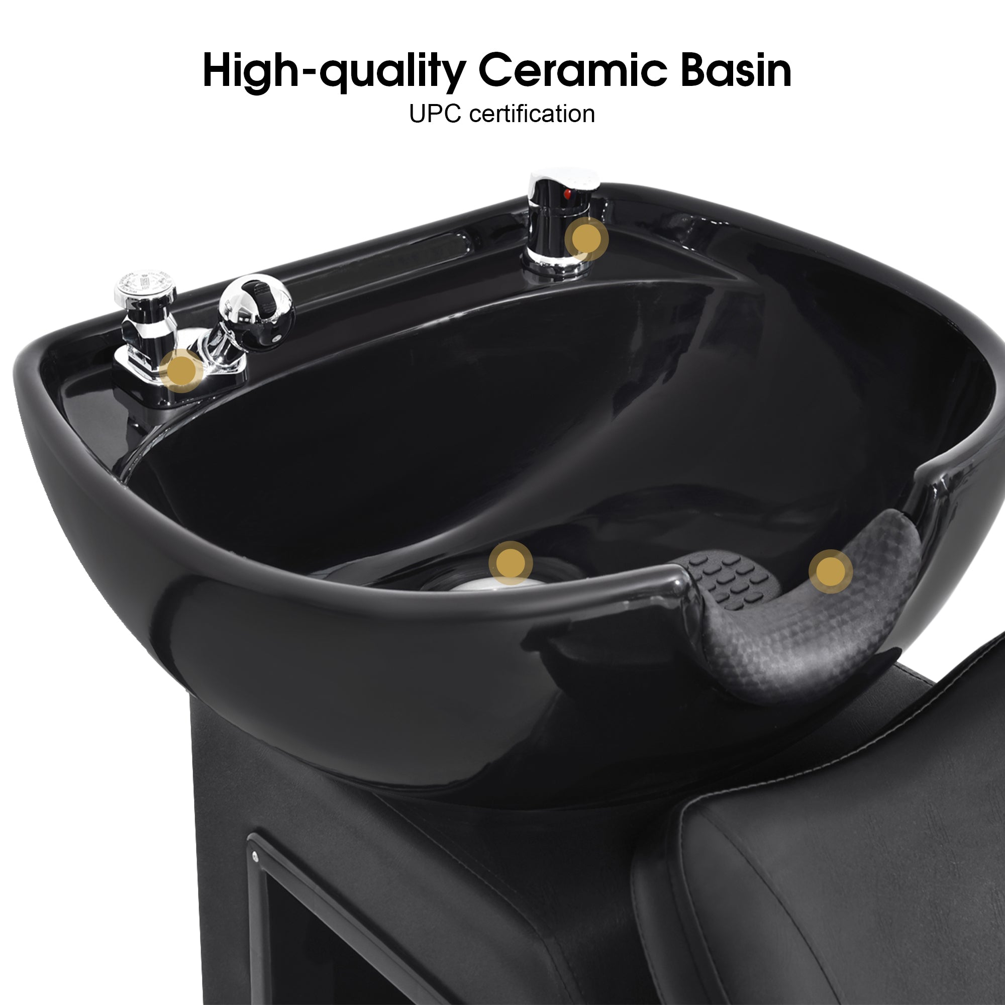 BarberPub Shampoo Chair, Ceramic Bowl Backwash Sink Barber Chair for Salon 9020