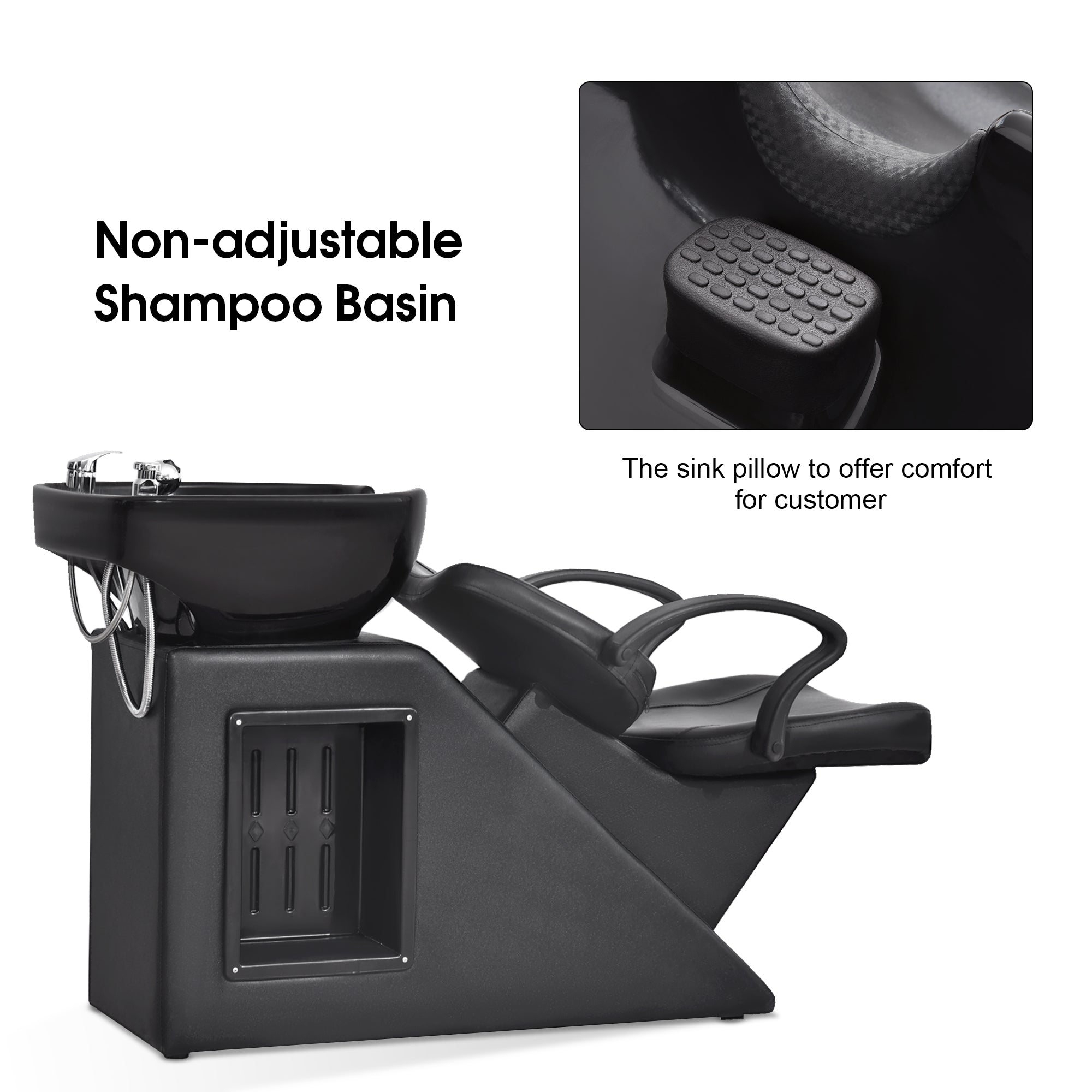 BarberPub Shampoo Chair, Ceramic Bowl Backwash Sink Barber Chair for Salon 9020