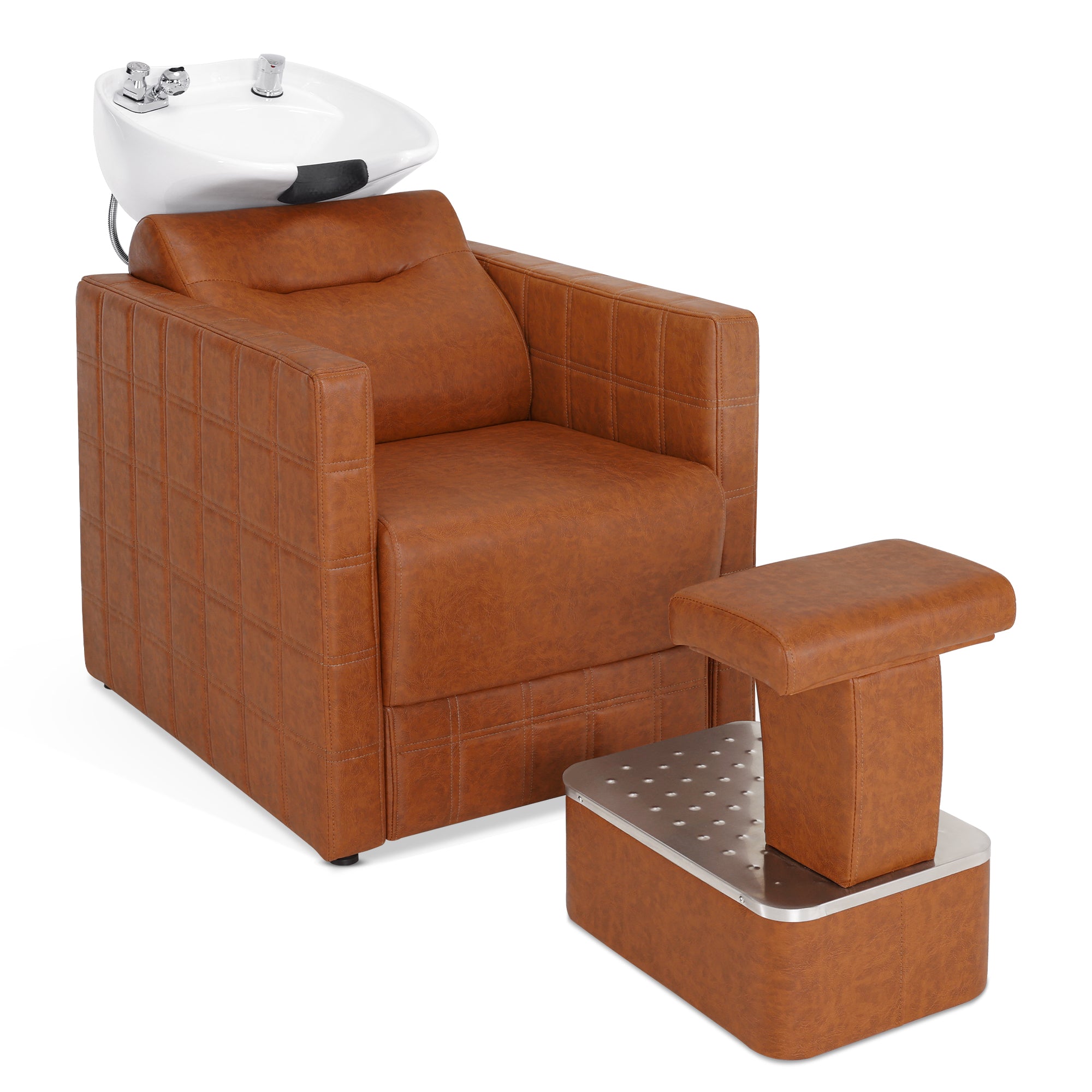 BarberPub Backwash Shampoo Station Chair, Salon Shampoo Bowl and Chair for Spa Barbershop 9083
