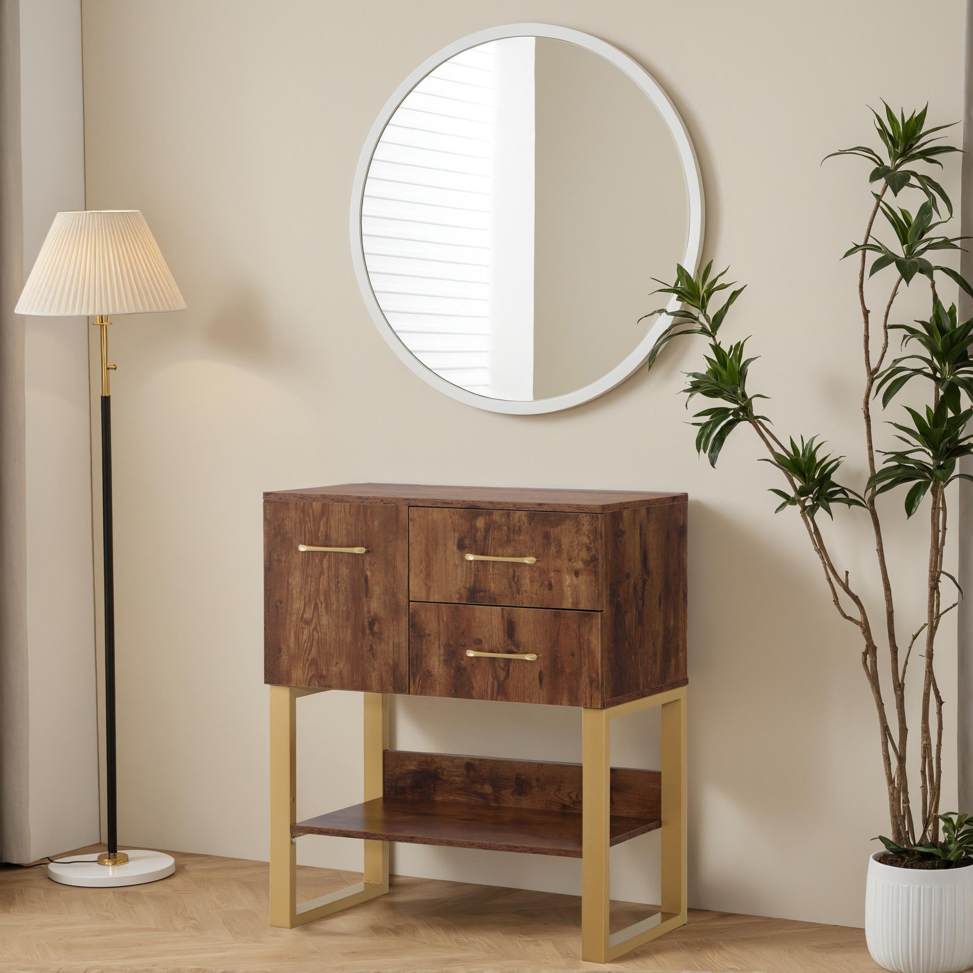 BarberPub Barber Station Wall Mount Storage Cabinet Bathroom Dresser with Shelf 3185