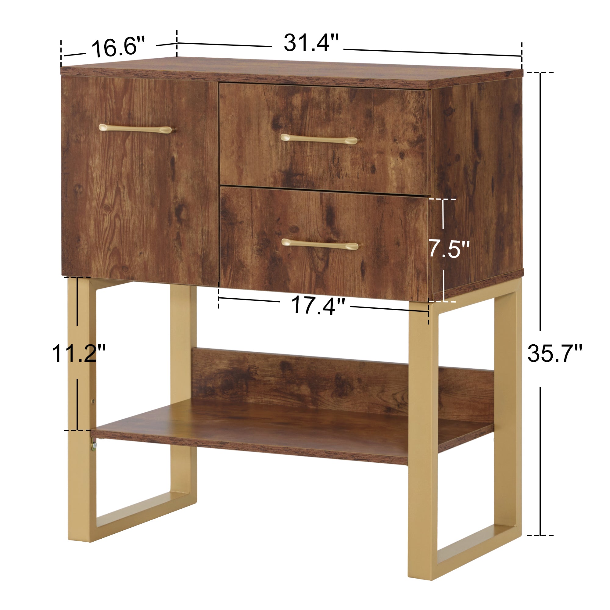 BarberPub Barber Station Wall Mount Storage Cabinet Bathroom Dresser with Shelf 3185