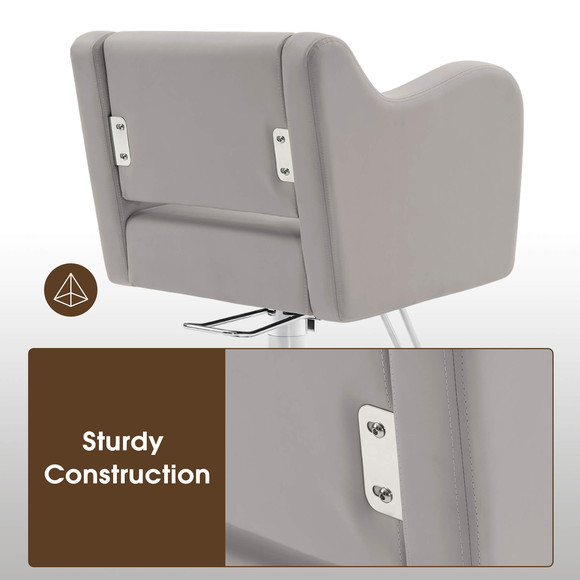 Salon Chair 3802 & Anti-Fatigue Mat 0030 Set - Professional Hydraulic Salon Chair with Ergonomic Salon Mat, Ideal for Barbers & Stylists