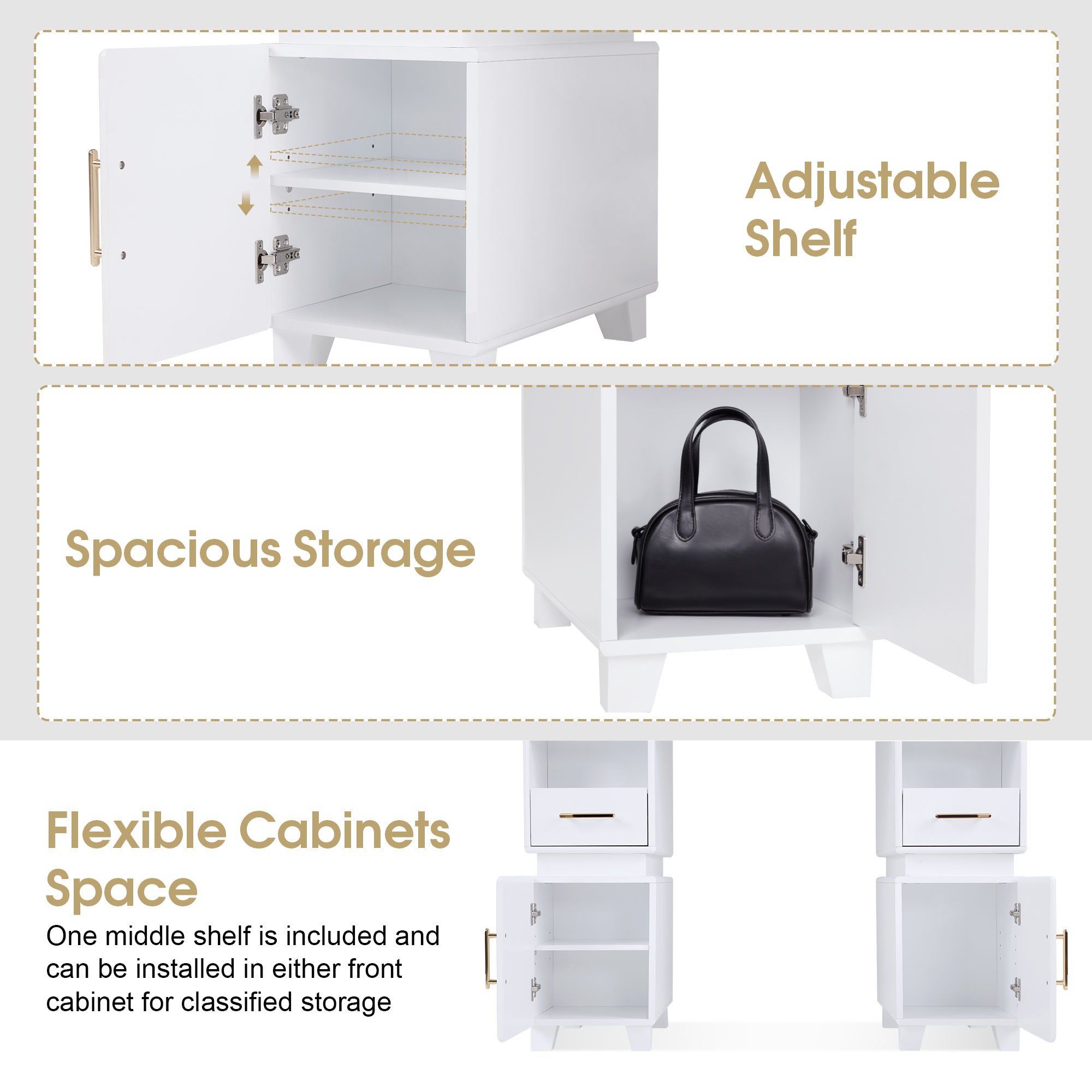 BarberPub Manicure Desk with Electric Dust Collector, Nail Art Table for Storage VC258