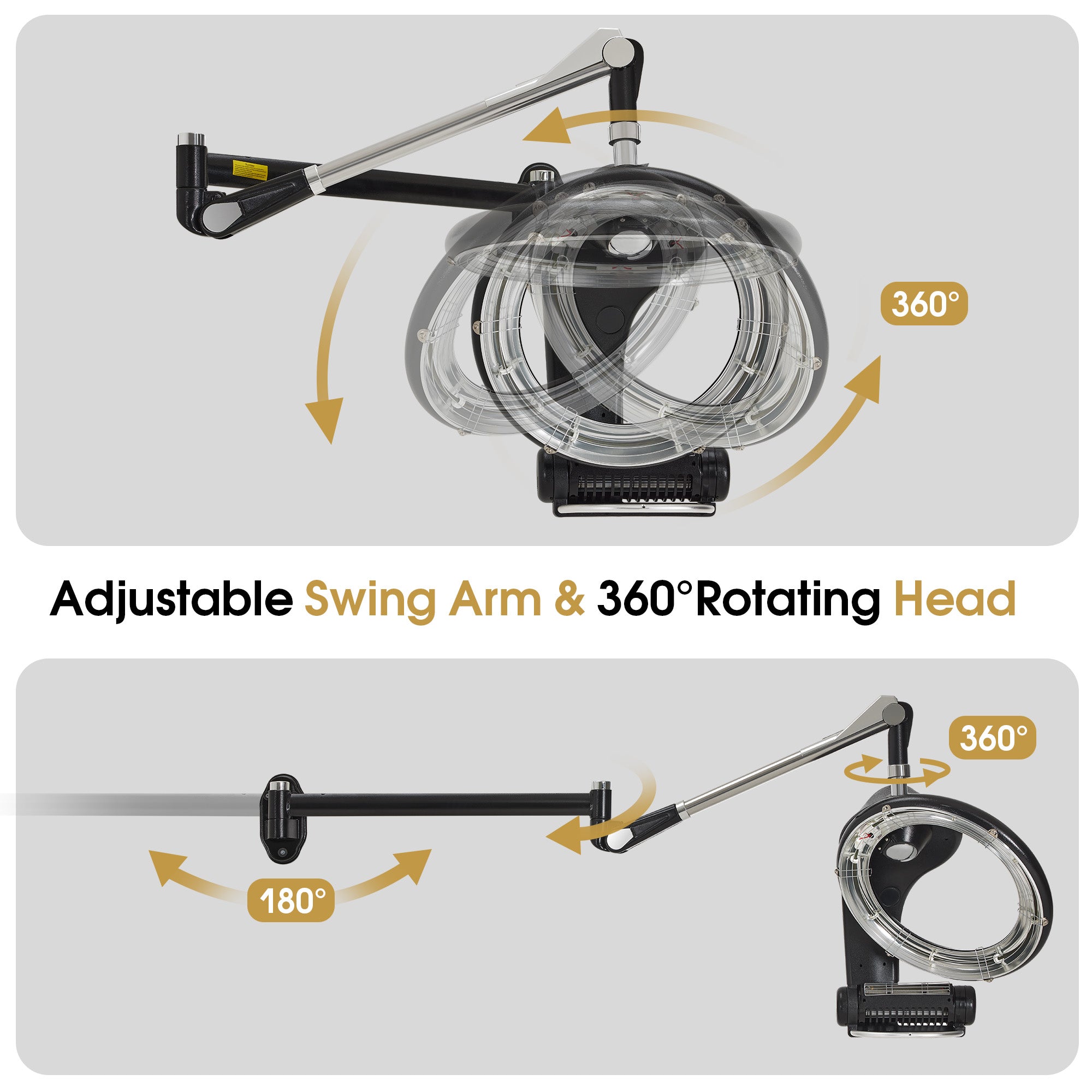 950W Professional Salon Wall Mounted Hair Dryer Processor with Swing Arm HDP05