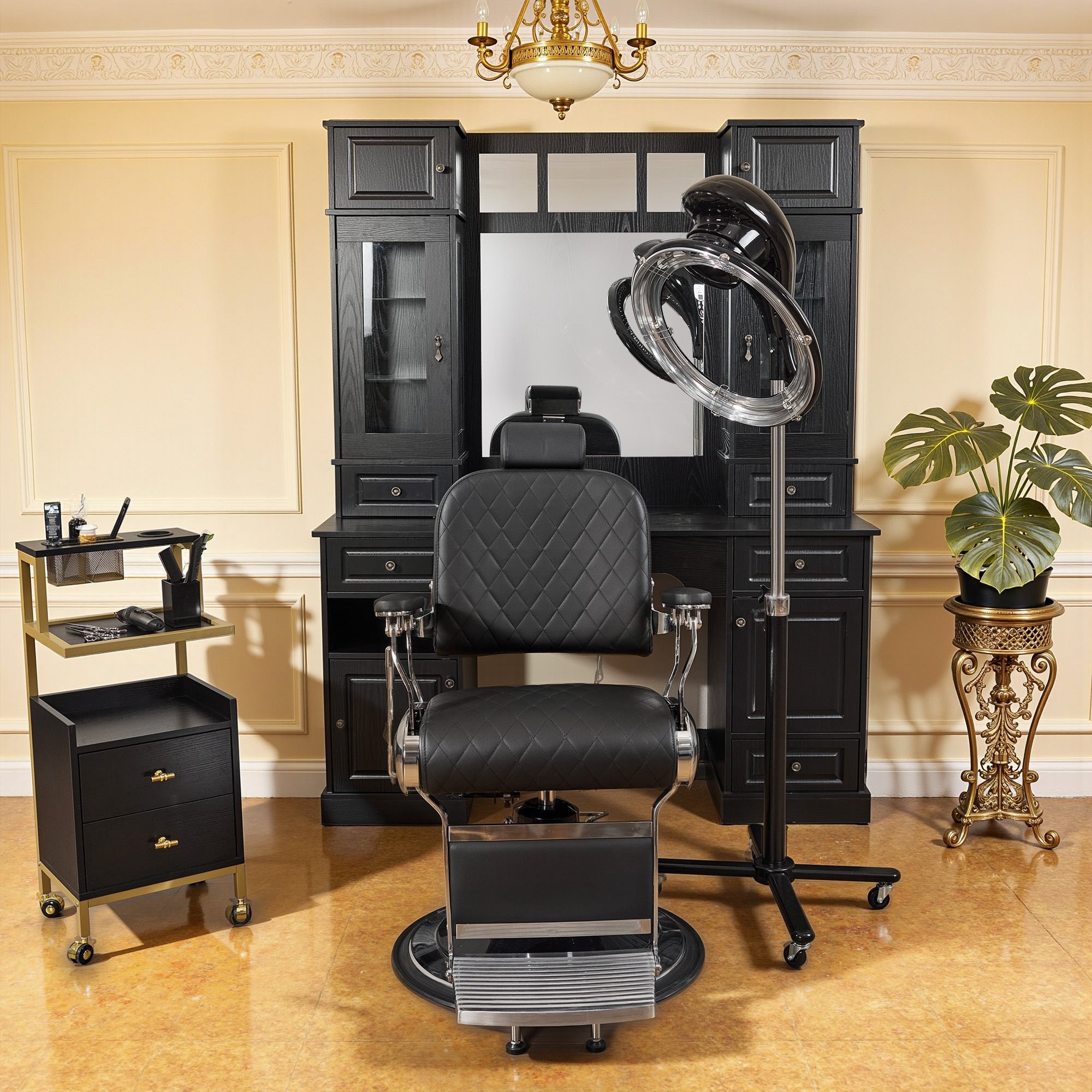 1100W Professional Salon Flying Disk Hair Dryer Processor with Adjustable Time, Temperature & Height HDP01