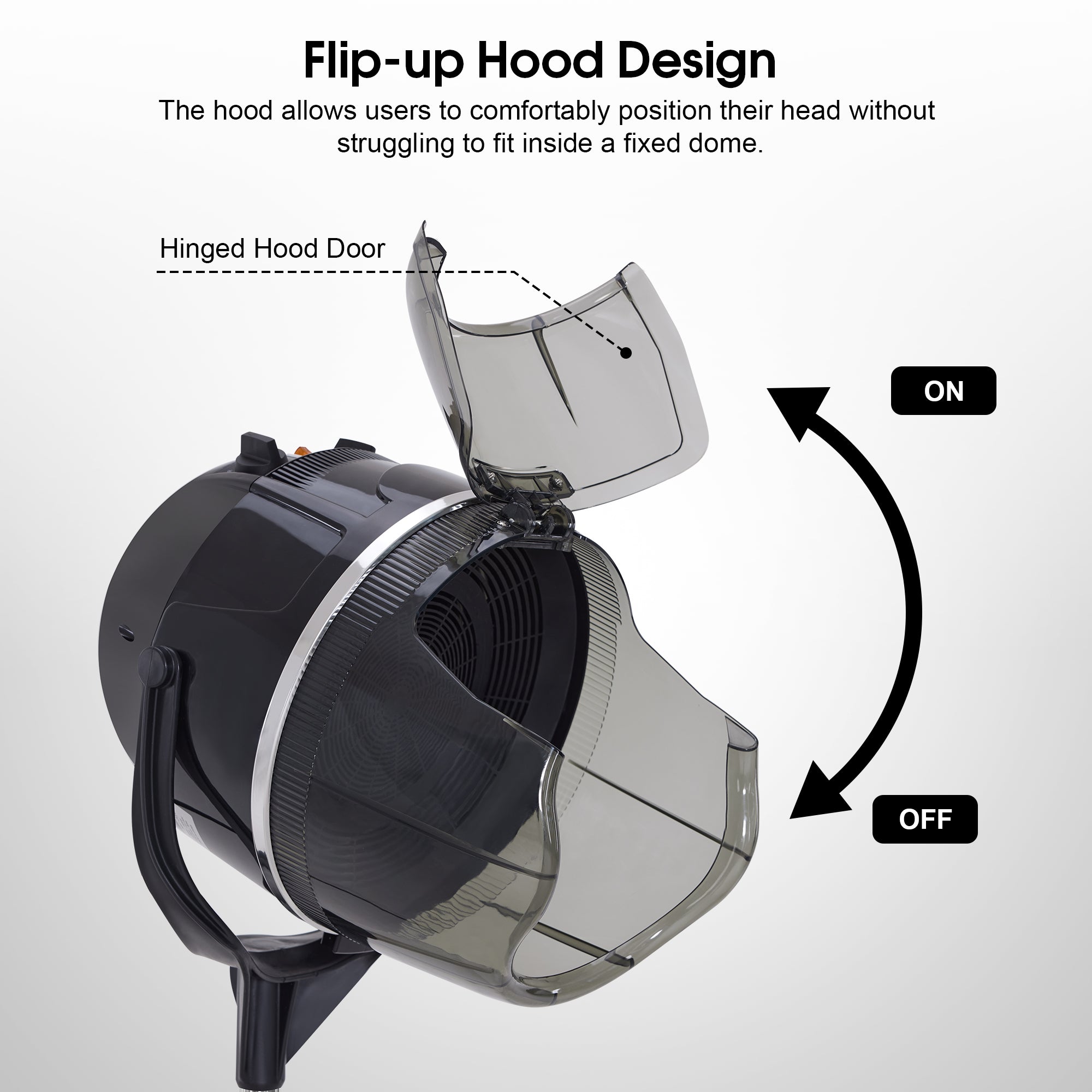 BarberPub 1300W Adjustable Hooded Floor Hair Bonnet Dryer Stand Up Rolling Base VHD08