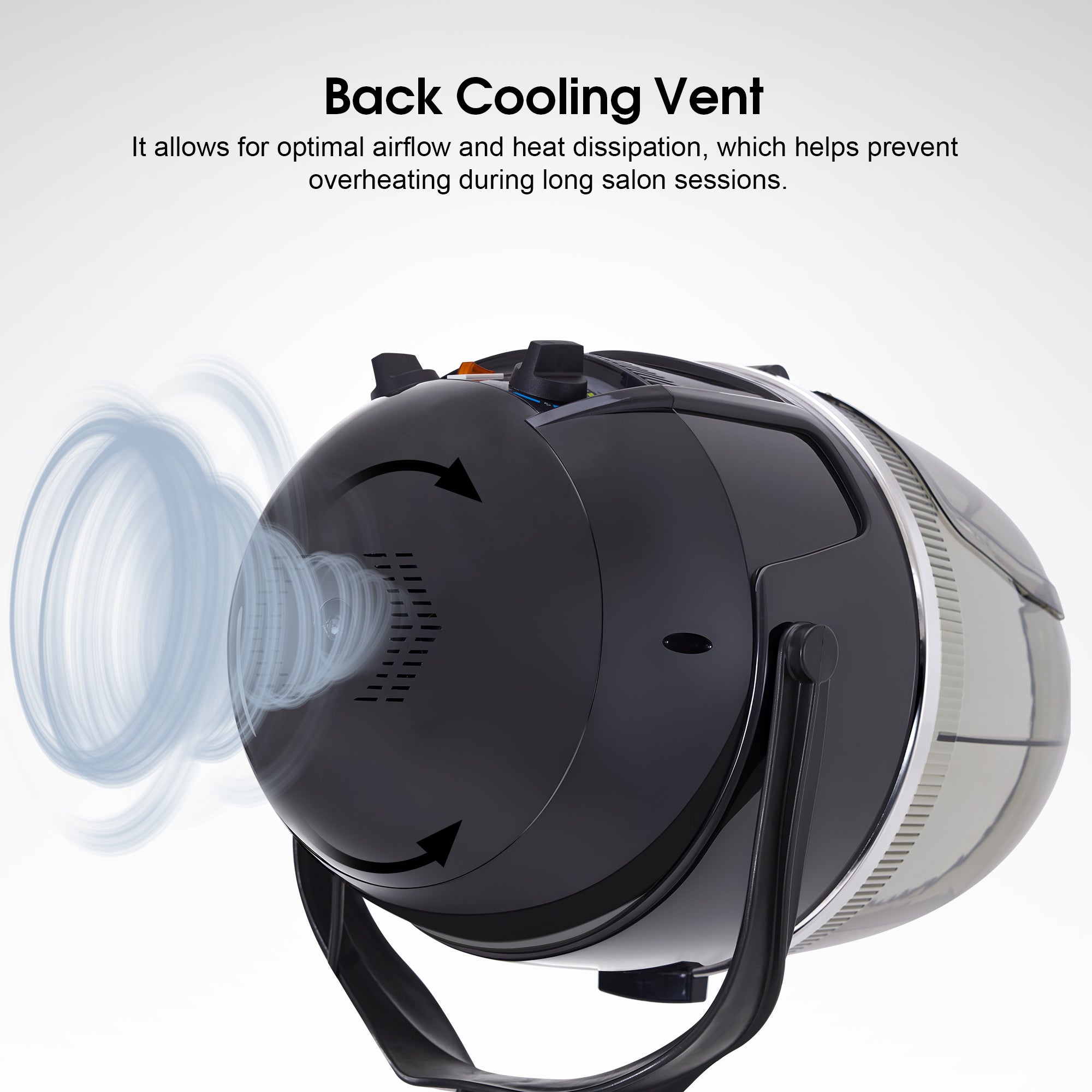 BarberPub 1300W Adjustable Hooded Floor Hair Bonnet Dryer Stand Up Rolling Base VHD08