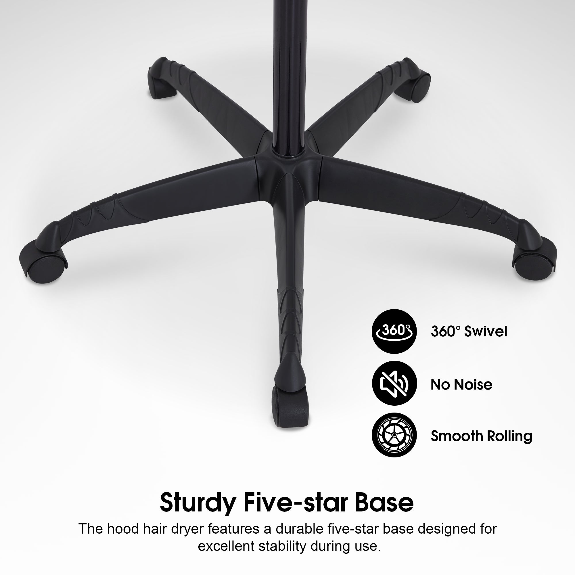 BarberPub 1300W Adjustable Hooded Floor Hair Bonnet Dryer Stand Up Rolling Base VHD08