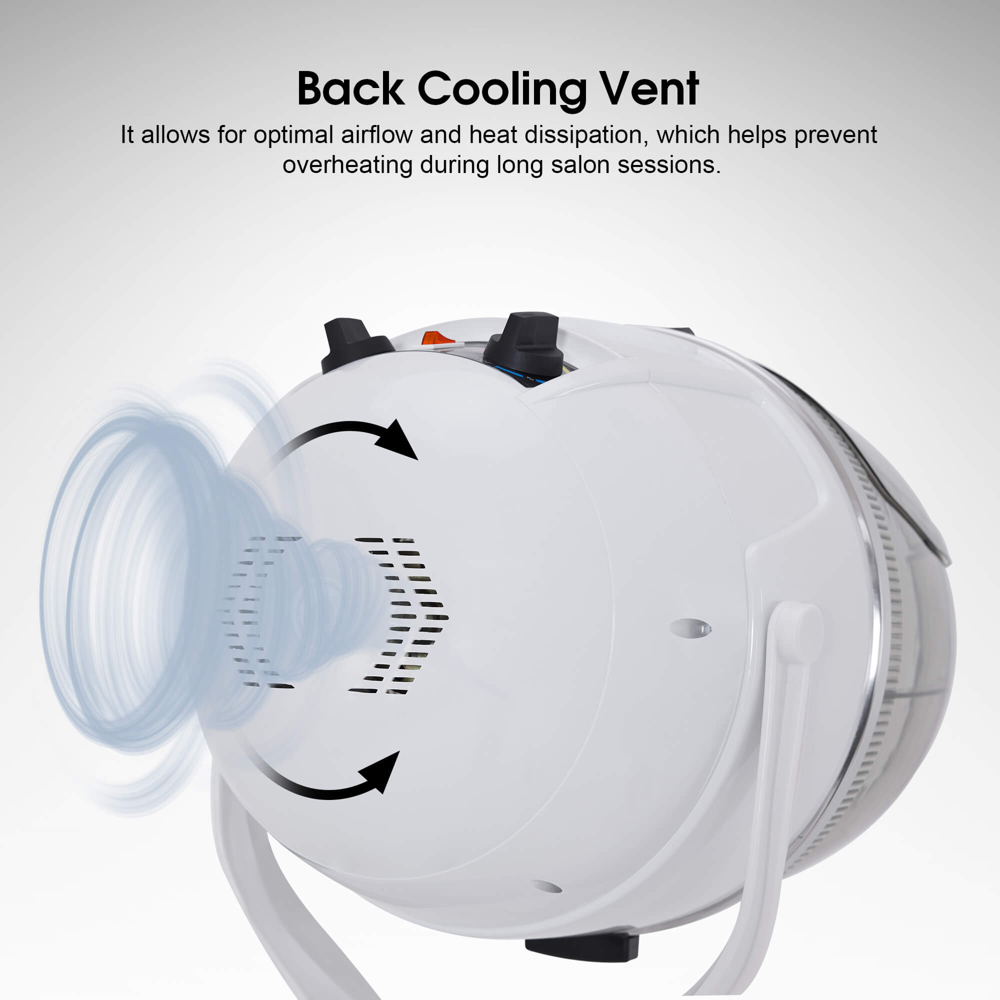 BarberPub 1300W Adjustable Hooded Floor Hair Bonnet Dryer Stand Up Rolling Base VHD08