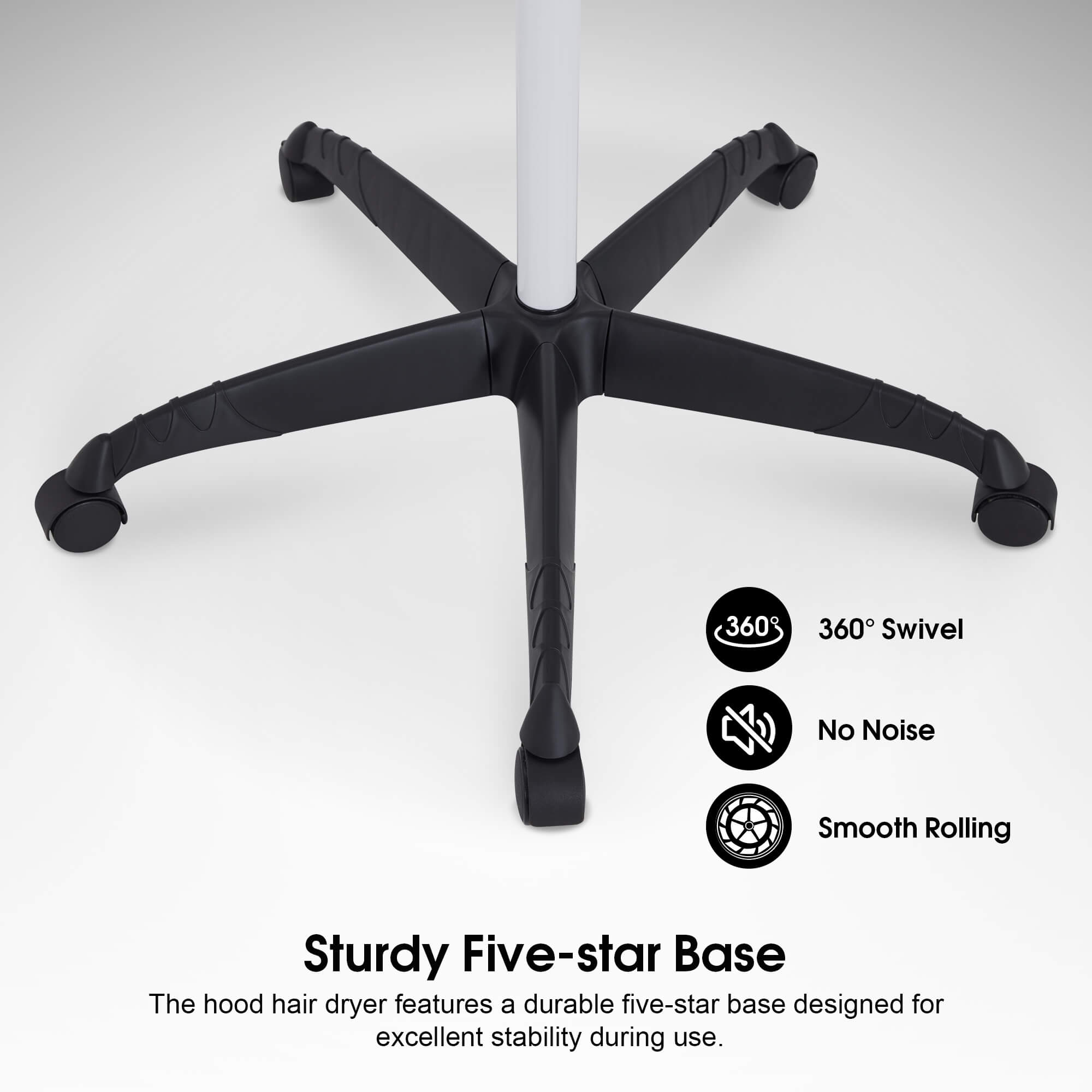 BarberPub 1300W Adjustable Hooded Floor Hair Bonnet Dryer Stand Up Rolling Base VHD08