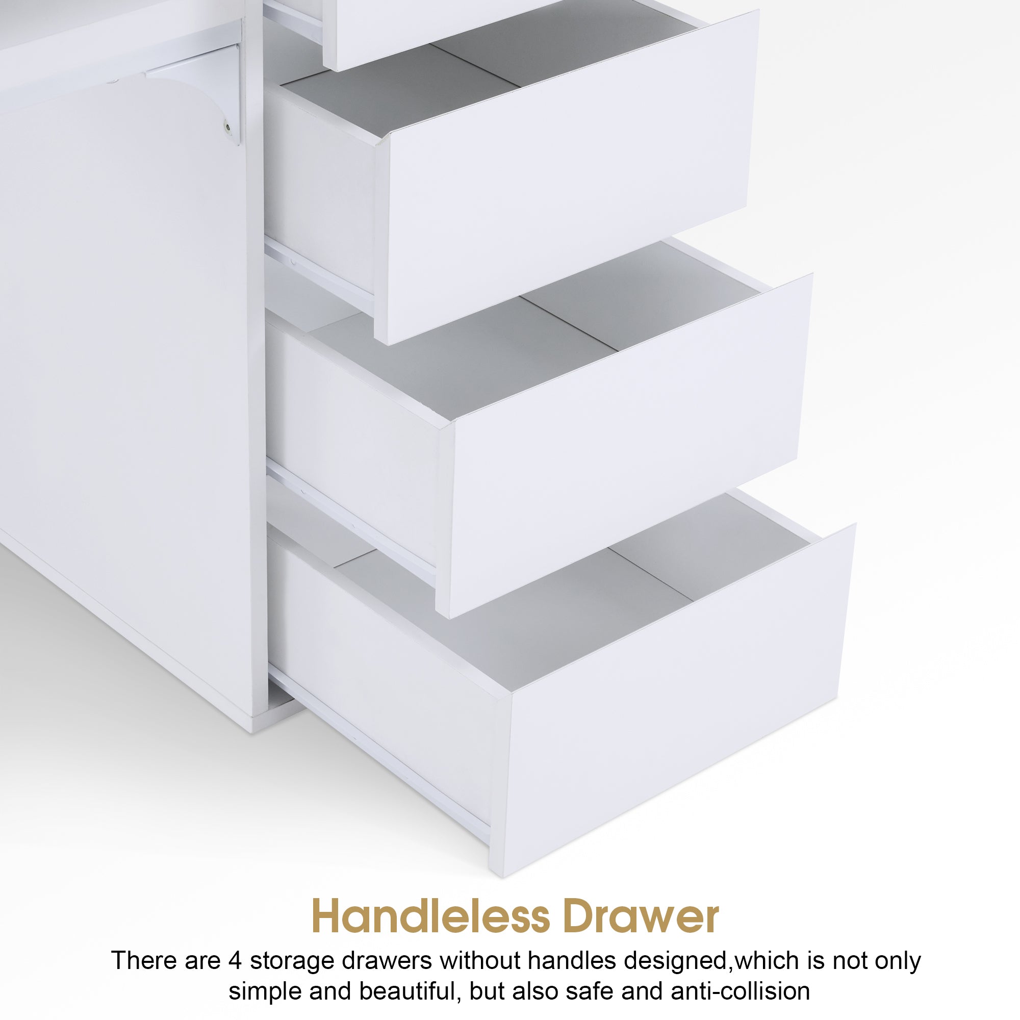 Nail Storage Table with 60W Embedded Nail Vacuum Cleaner, Beauty Manicure Workstation VC229