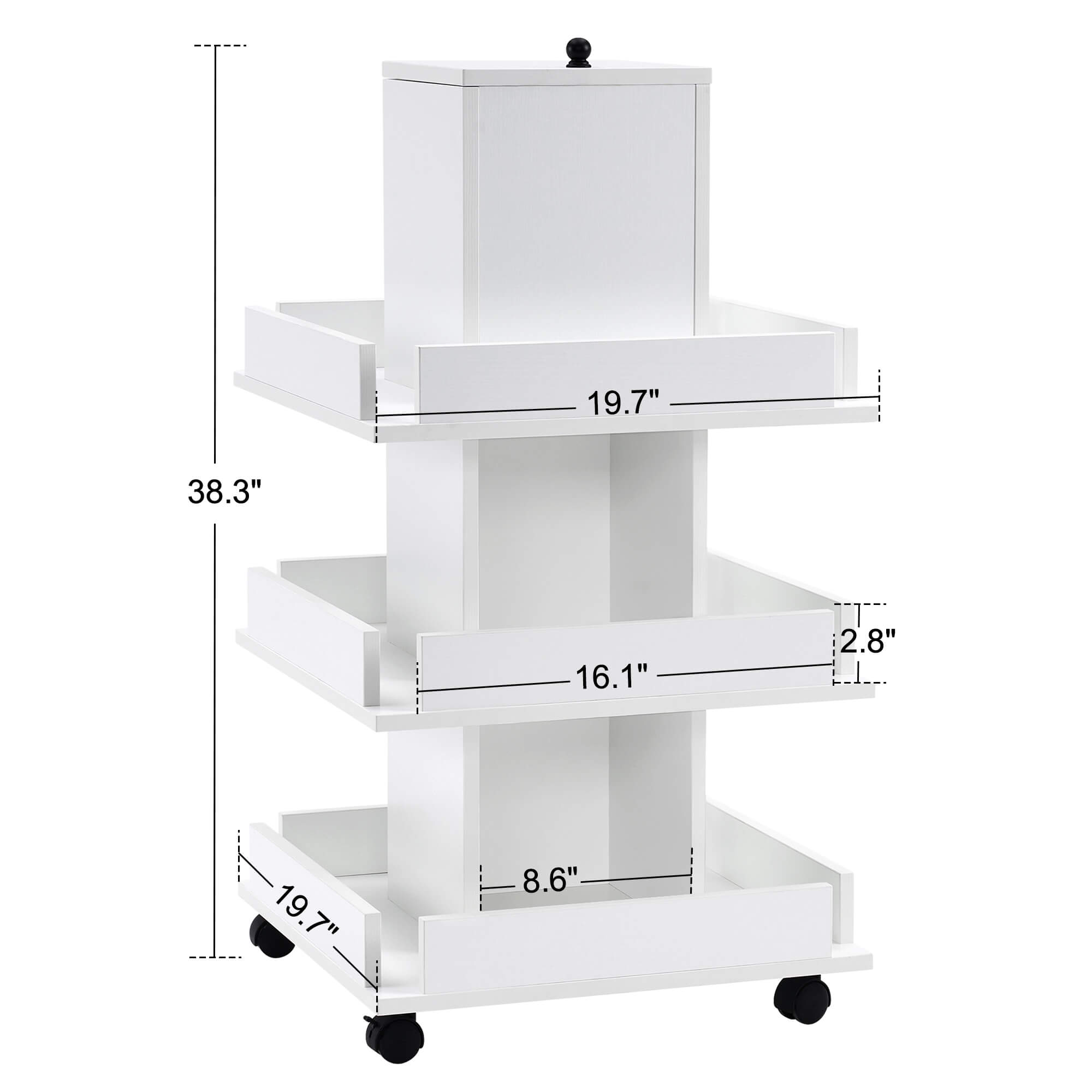Multi-functional Storage Salon Trolley, Beauty 3-Tier Storage Equipment, Kitchen Trolley 2038