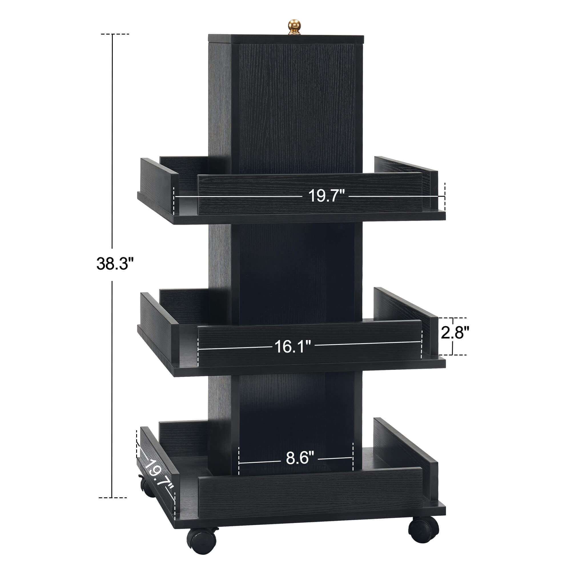 Multi-functional Storage Salon Trolley, Beauty 3-Tier Storage Equipment, Kitchen Trolley 2038