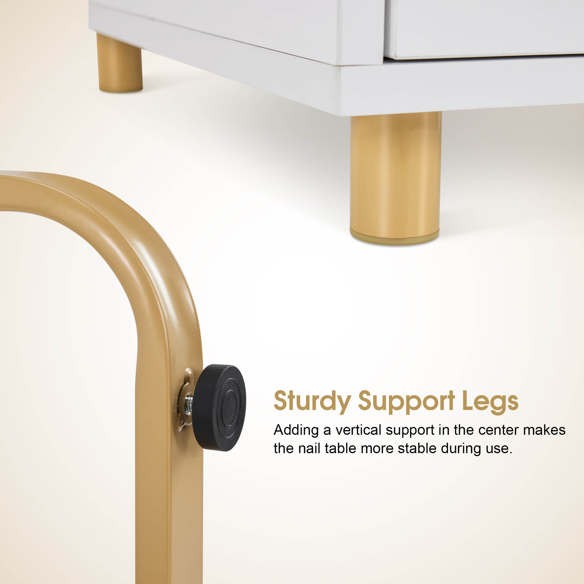 Modern Double Manicure Table for Storage, Acetone Resistant Nail Desk with Built-In Power Outlet 2451